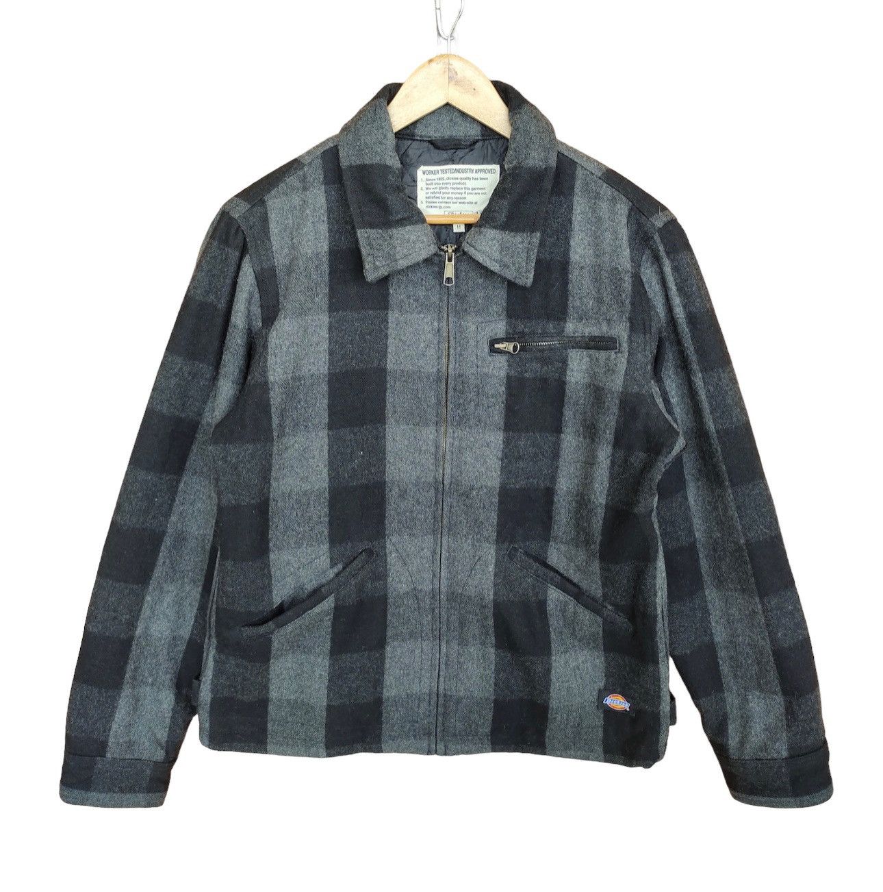 Dickies Vintage 80s DICKIES Workwear Checkered Wool Quilted Jacket Size US M / EU 48-50 / 2 - 1 Thumbnail
