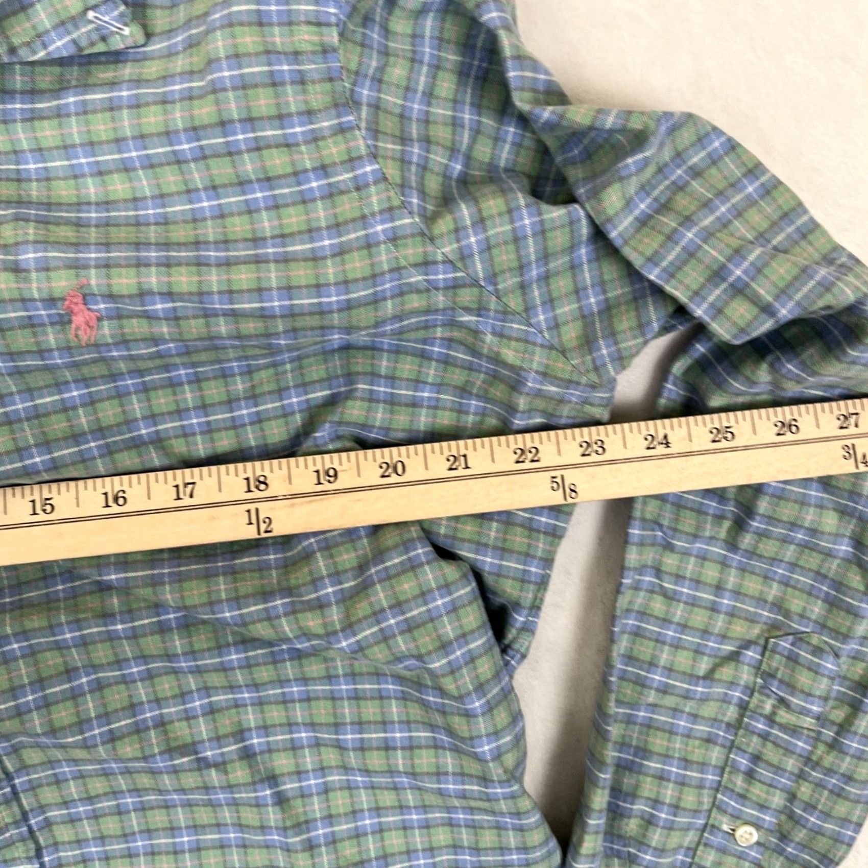 Ralph Lauren Ralph Lauren Shirt Mens Large Green Plaid Long Sleeve Button Front Custom Fit Size US L / EU 52-54 / 3 - 5 Thumbnail