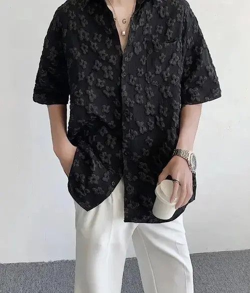 VIBE Retro vintage flower mesh button up shirt Size US XXL / EU 58 / 5 - 5 Thumbnail