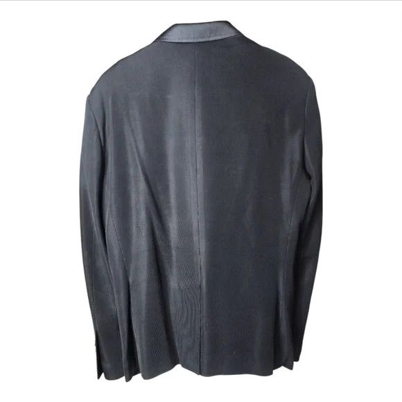Dirk Bikkembergs Sport Couture Ribbed Blazer Satin Lapels Size 42R - 2 Thumbnail
