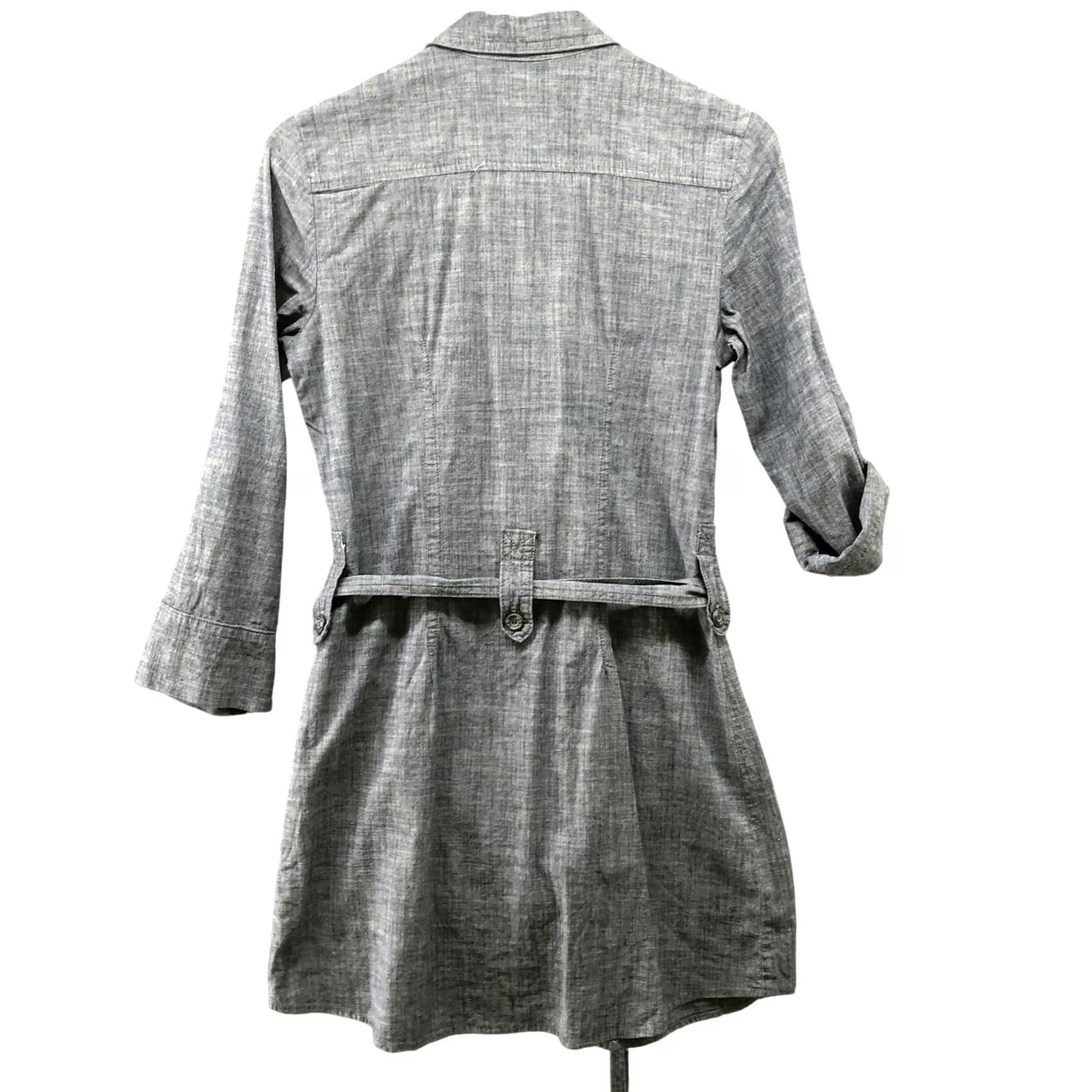 Anthropologie Fei Anthropologie Shirt Dress Womens XS Blue Roll Tab Sleeve Utilty Tie Waist Dress Shirt Size XS / US 0-2 / IT 36-38 - 2 Thumbnail