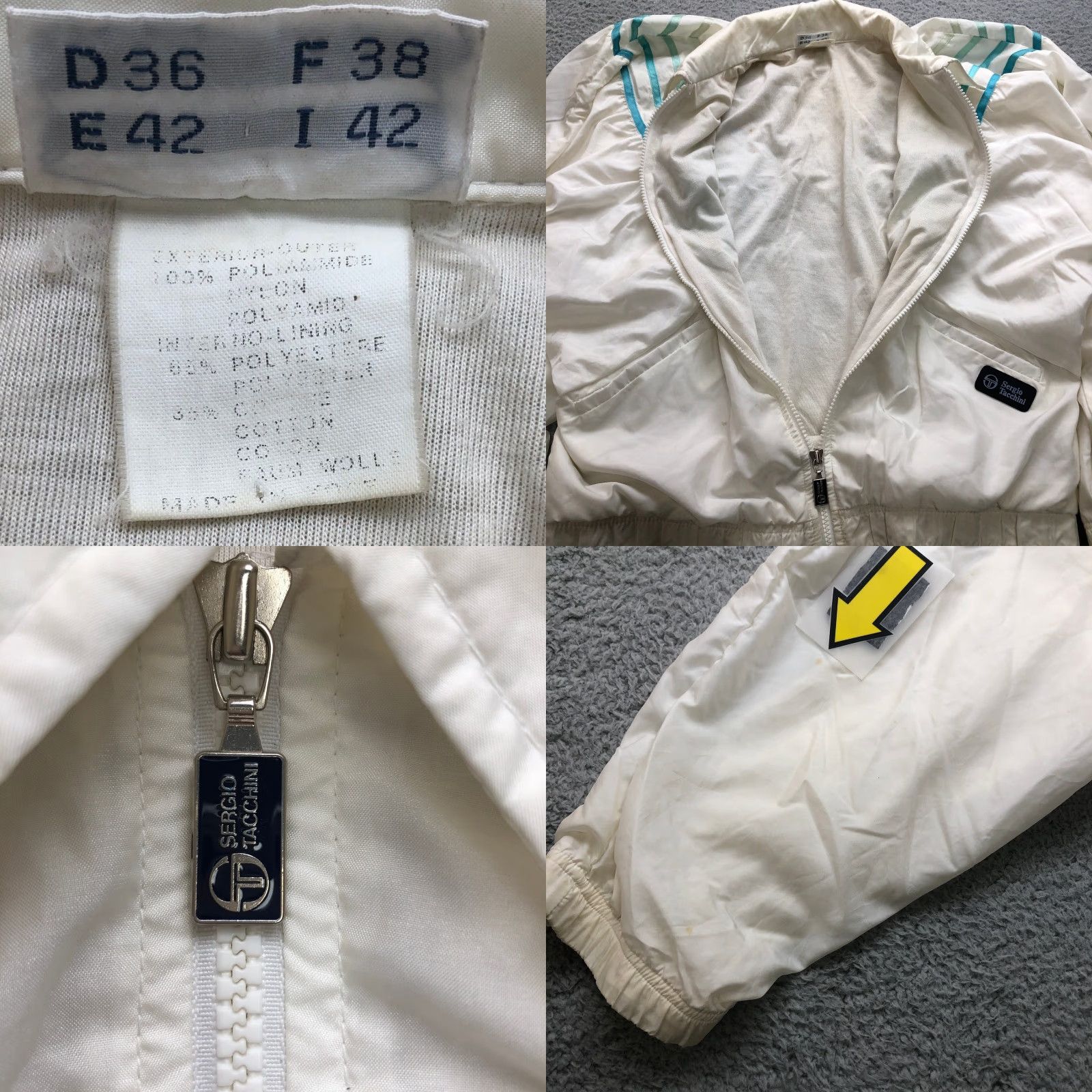 Sergio Tacchini VINTAGE Sergio Tacchini Track Jacket Womens Small White 80s Retro Tennis Windbreaker Full Zip Pockets Short Jacket - 8 Size Regular Womens Size M / US 6-8 / IT 42-44 - 8 Thumbnail
