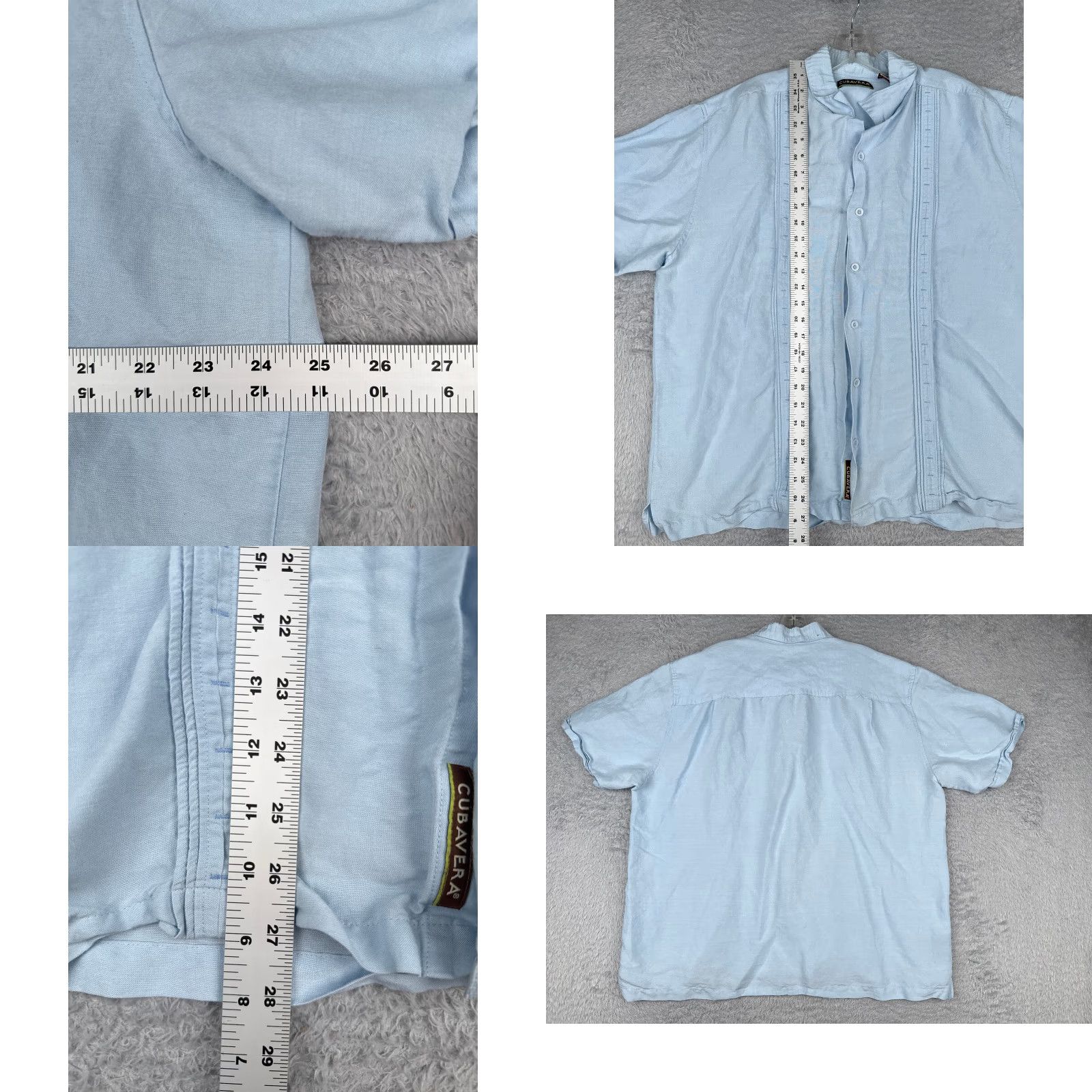 Cubavera Cubavera Shirt Men 2XL Blue Hawaiian Ramie Rayon Blend Short Sleeve Button-Up Casual, Party/Cocktail, Travel Aloha, Beach, Vacation, Resort Mens Size US XXL / EU 58 / 5 - 8 Thumbnail