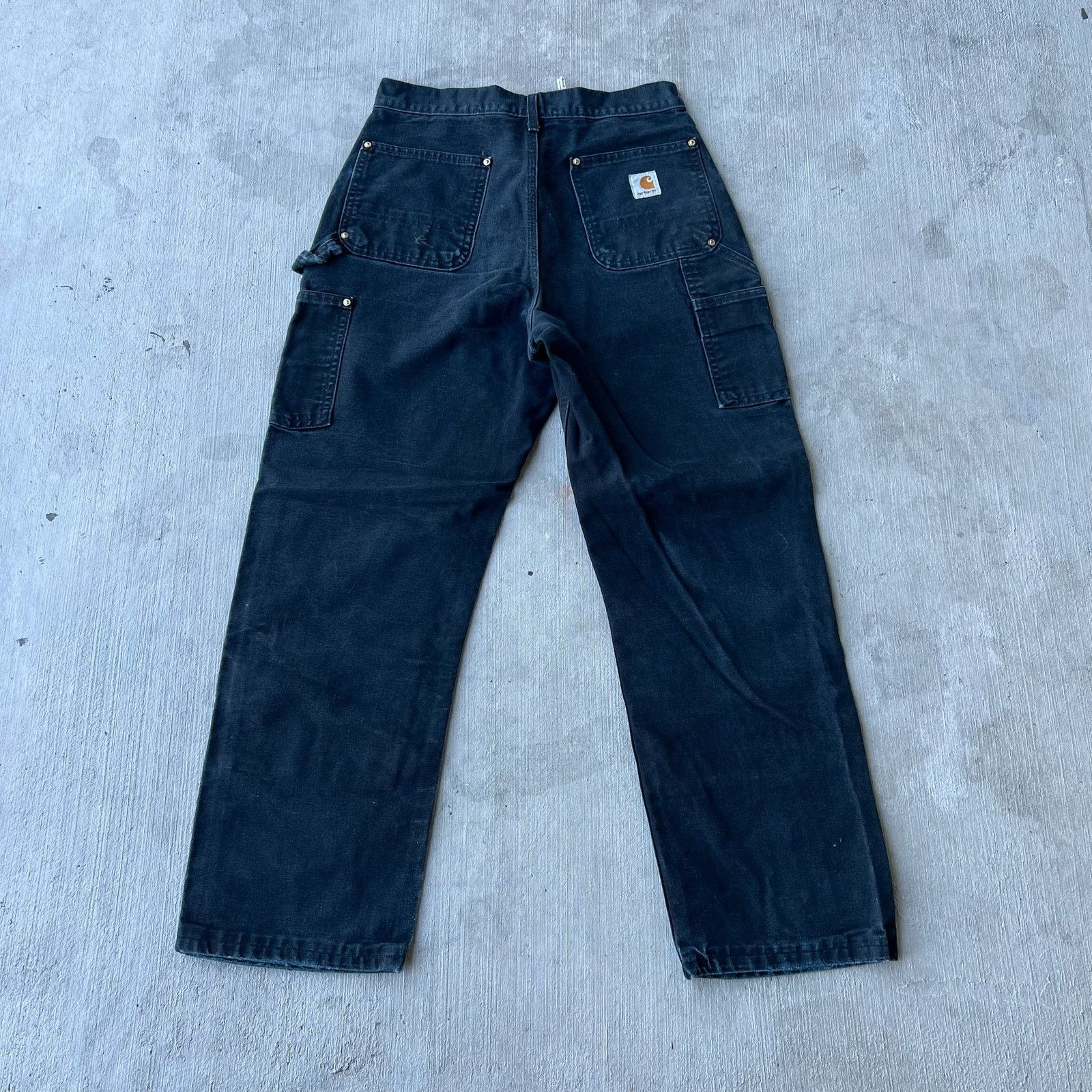 Carhartt × Vintage Carhartt faded black double knee work wear carpenter pants Size US 29 - 4 Thumbnail