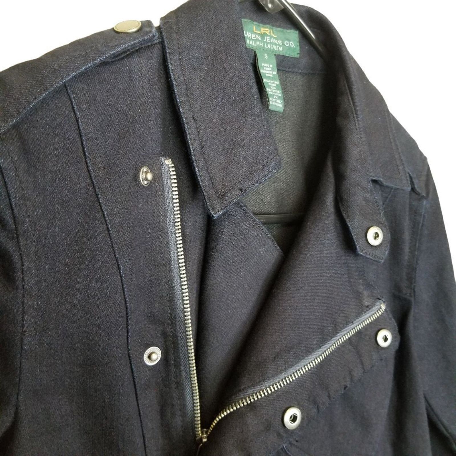 Ralph Lauren Ralph Lauren Womens Moto Denim Jacket Full Zip Size S Biker Size S / US 4 / IT 40 - 5 Thumbnail