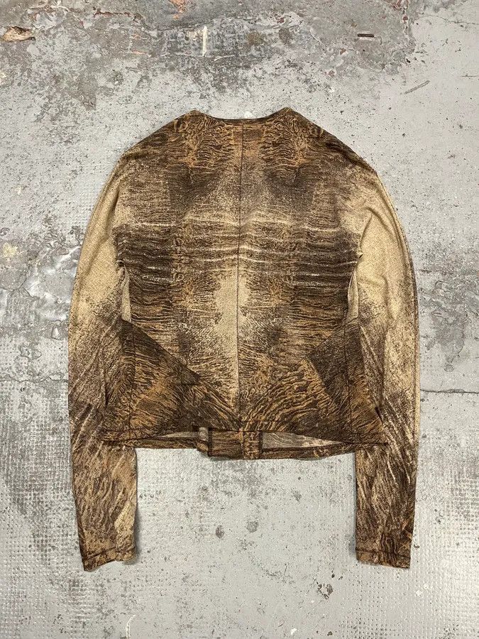 Roberto Cavalli 2000s Roberto Cavalli Brown Eroded Effect Cardigan Size M / US 6-8 / IT 42-44 - 2 Thumbnail