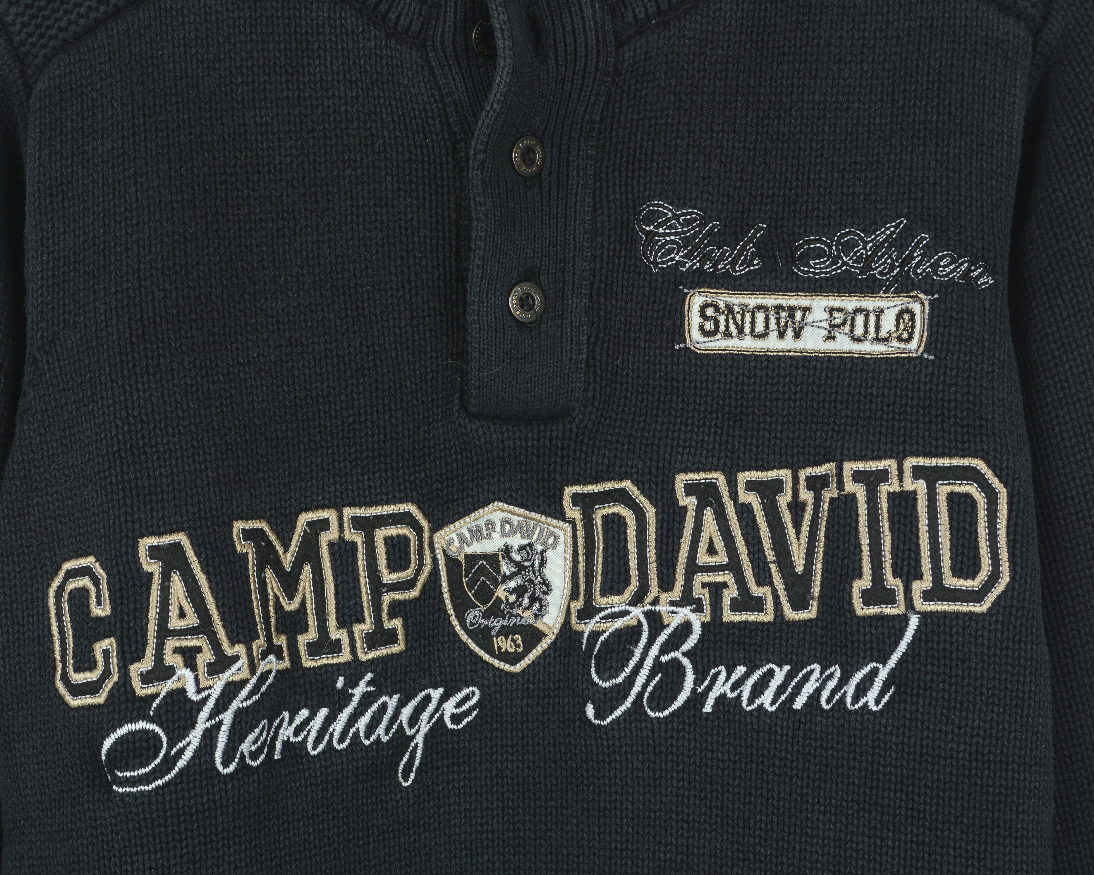 Camp David Black High Neck Sweater Cotton Pullover Jumper Top Button Size US S / EU 44-46 / 1 - 3 Thumbnail