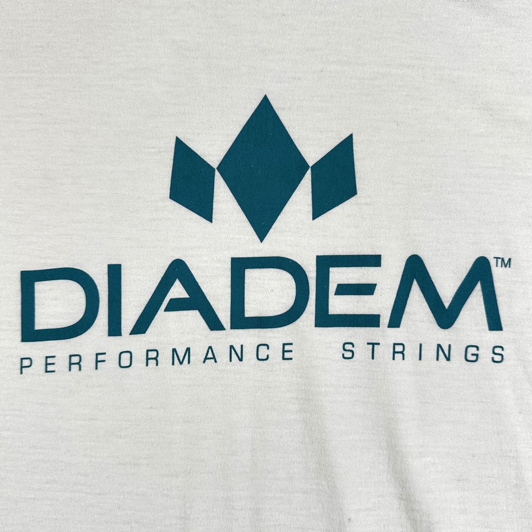 Vintage Diadem Shirt Mens Large White Performance Strings Graphic Tennis Tee Tagless Size US L / EU 52-54 / 3 - 2 Thumbnail