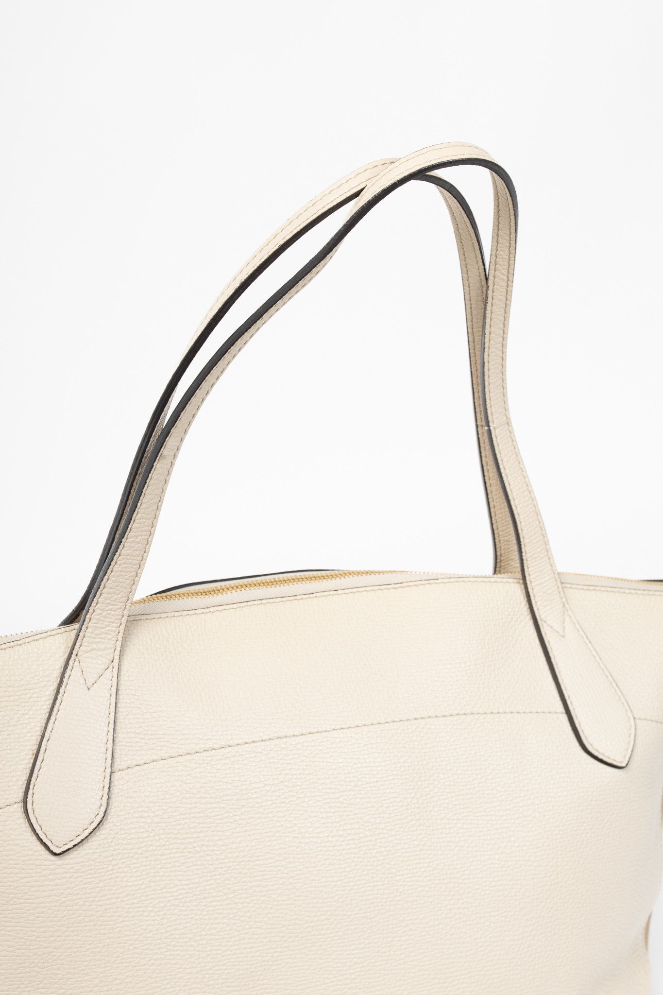 Burberry Burberry Welburn Cream Leather Check-Trim Tote Size ONE SIZE - 6 Thumbnail