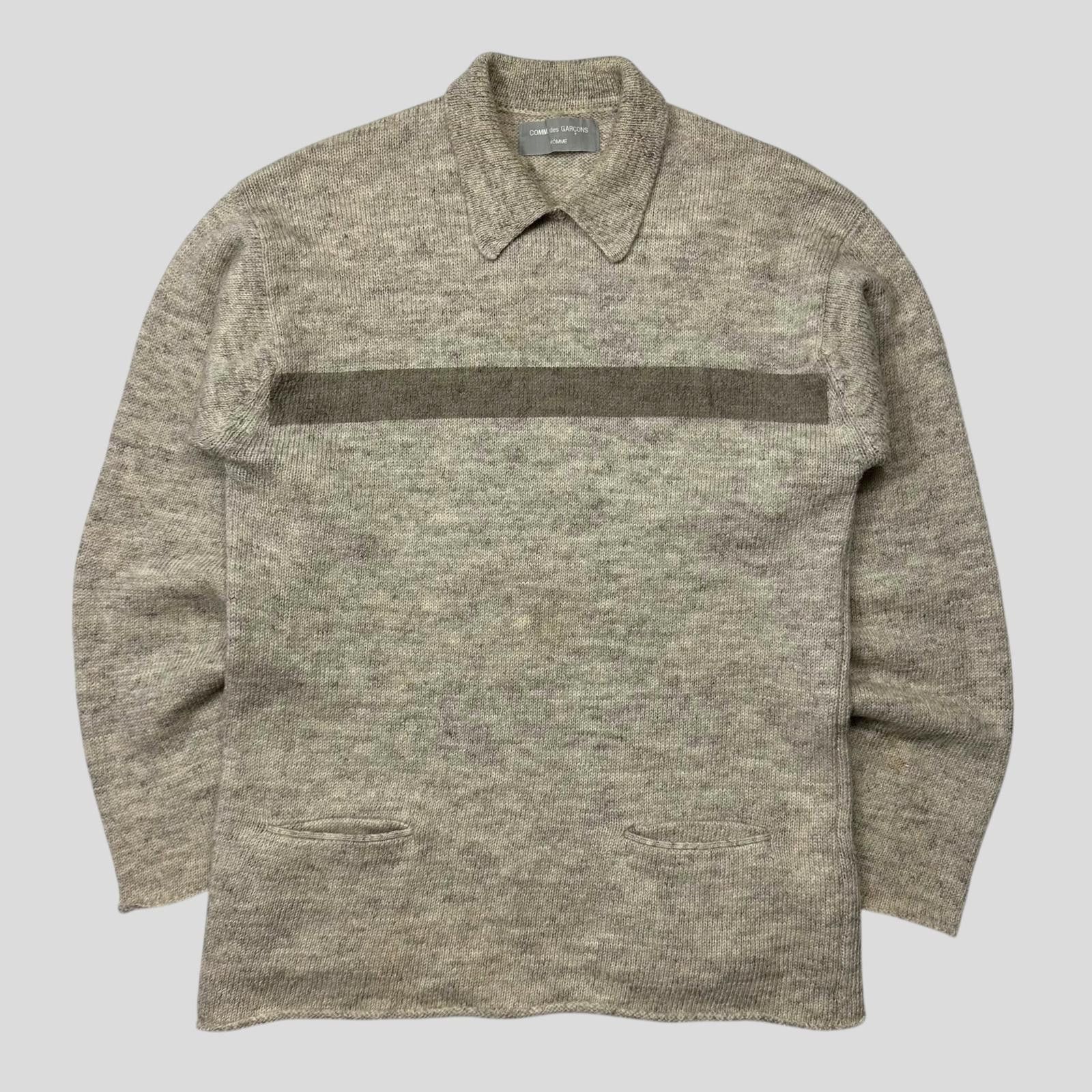 Comme des Garcons Comme Des Garçons 1995 Homme Striped Wool Collar Cardigan M Size US M / EU 48-50 / 2 - 1 Thumbnail