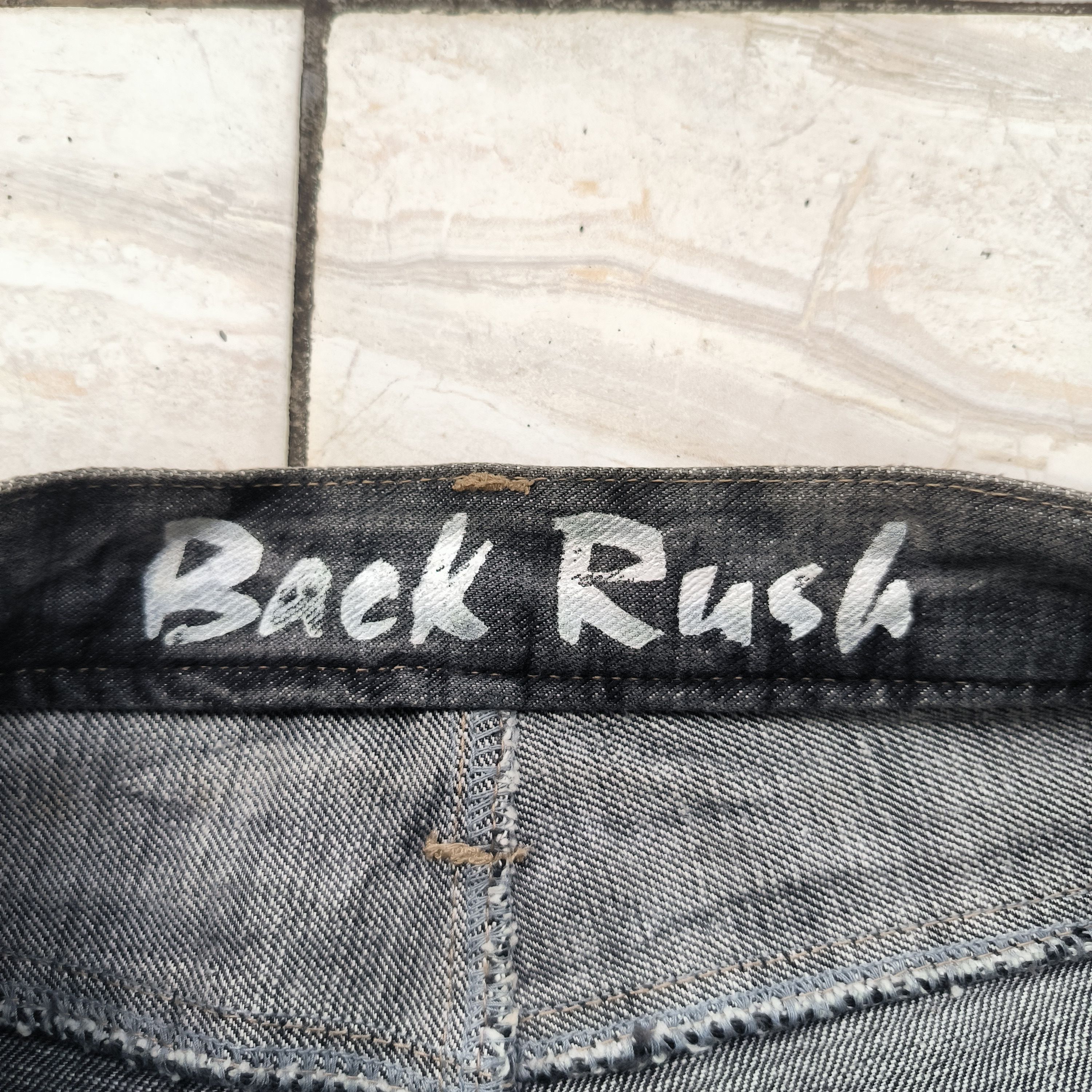 Japanese Brand Vintage 2000s Back Rush Japan Splatter Distressed Jeans Size US 34 / EU 50 - 4 Thumbnail
