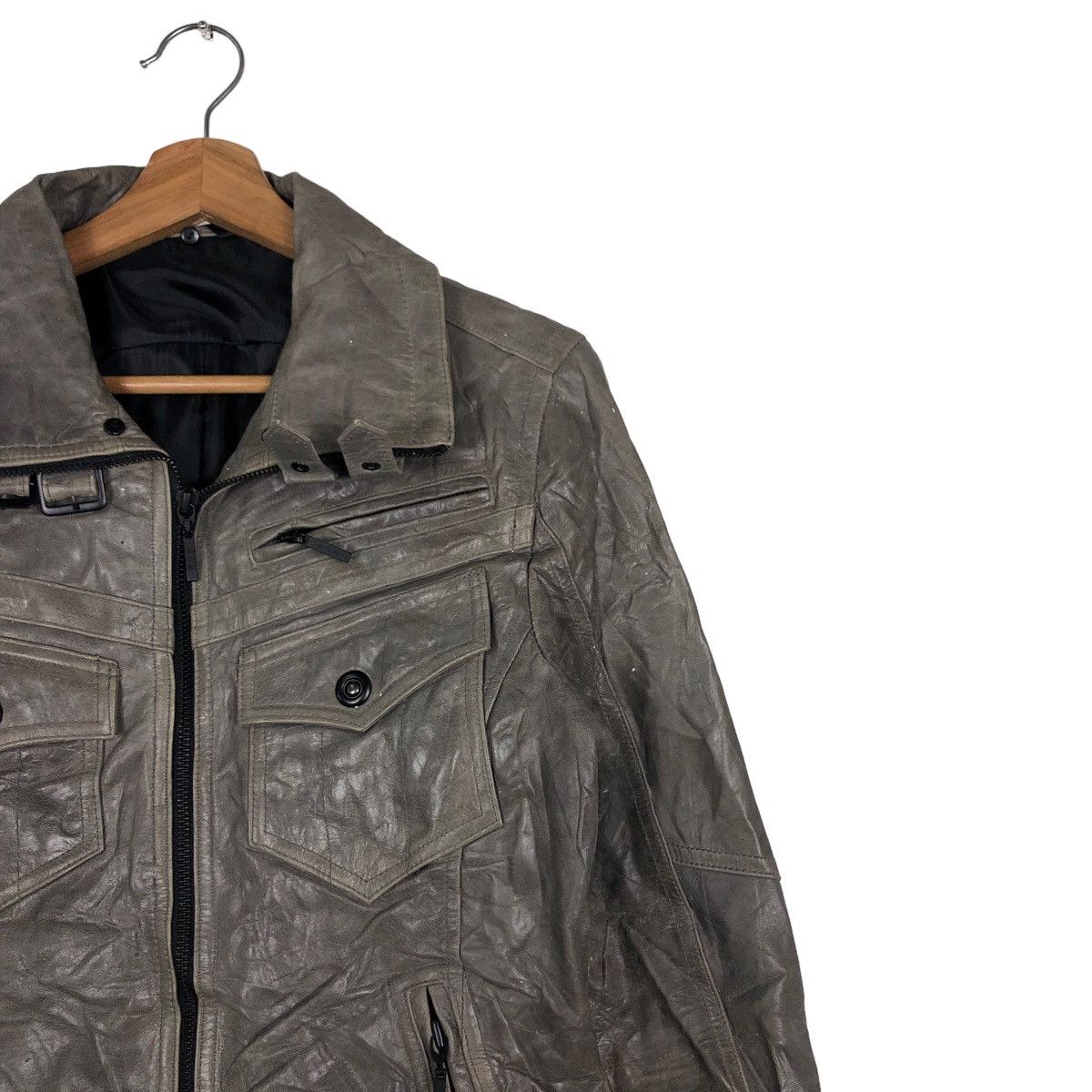 Japanese Brand 🔥Vintage Biker Jacket Leather ASM Japan Issey Miyake Size US M / EU 48-50 / 2 - 6 Thumbnail