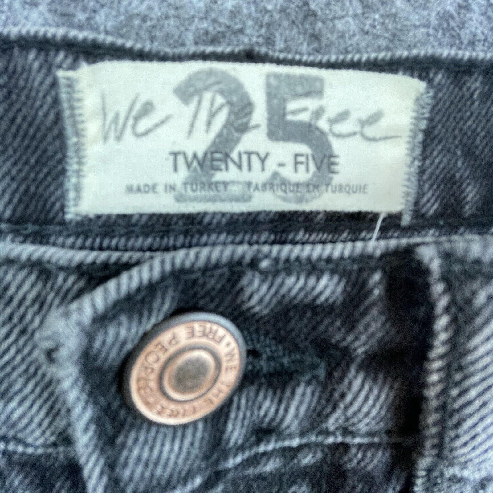 Free People We The Free People Jeans Womens 25 Black Baggy Wide Barrel Size 25" / US 0 / IT 36 - 3 Thumbnail