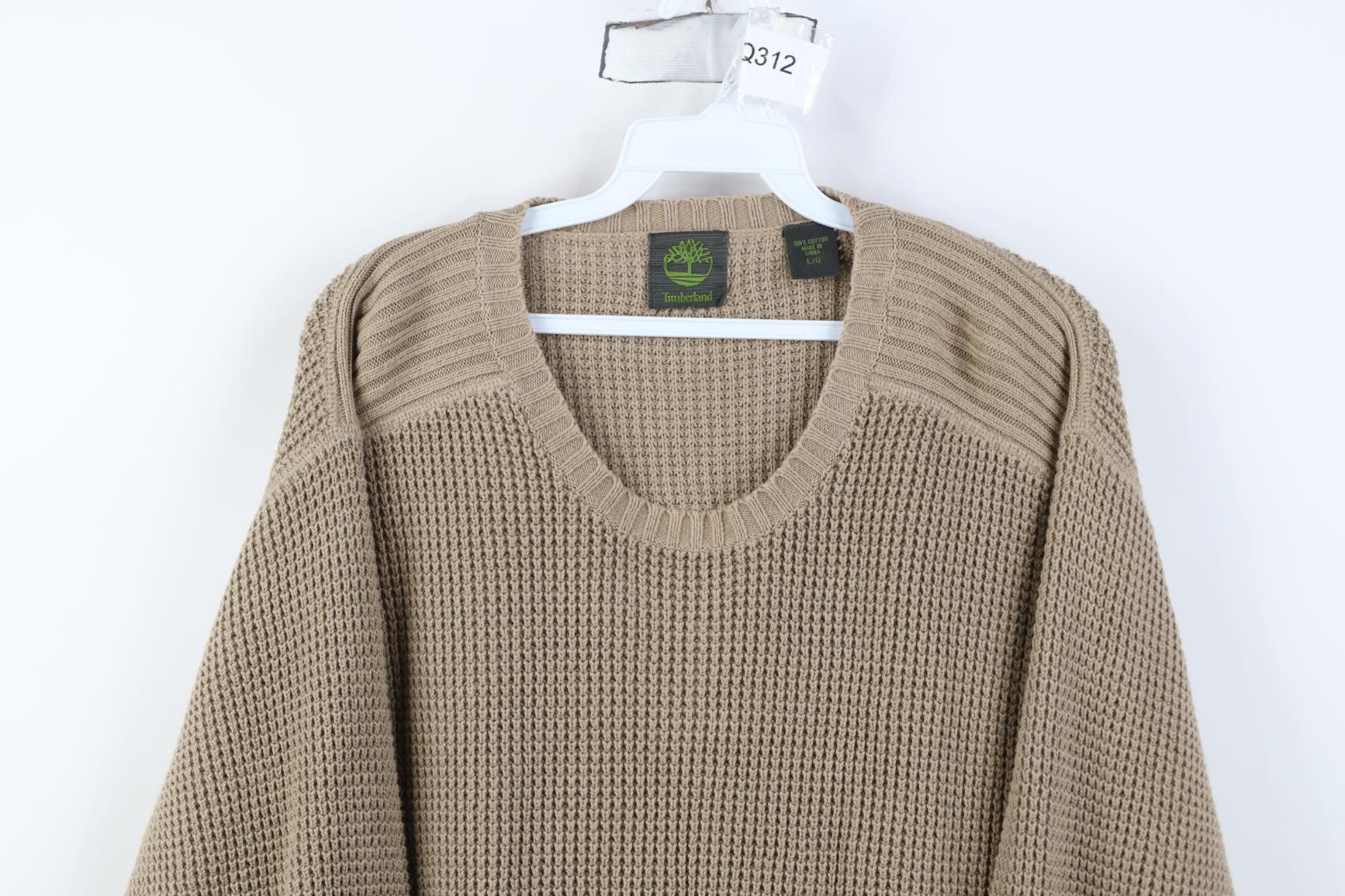Timberland Vintage 90s Y2K Timberland Chunky Thermal Knit Sweater Beige Size US L / EU 52-54 / 3 - 2 Thumbnail