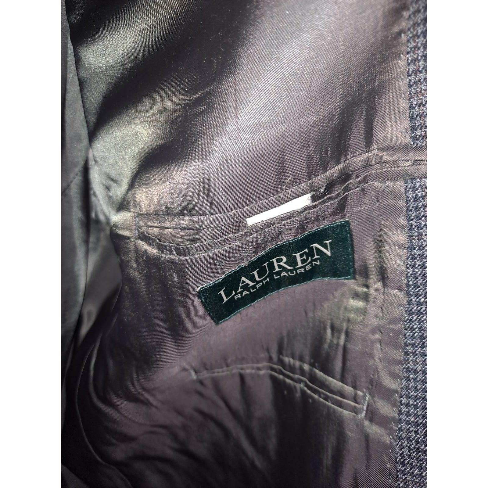 Ralph Lauren Ralph Lauren Gray with Orange Plaid 2 Button Silk/Wool Blaze Size 52R - 4 Thumbnail