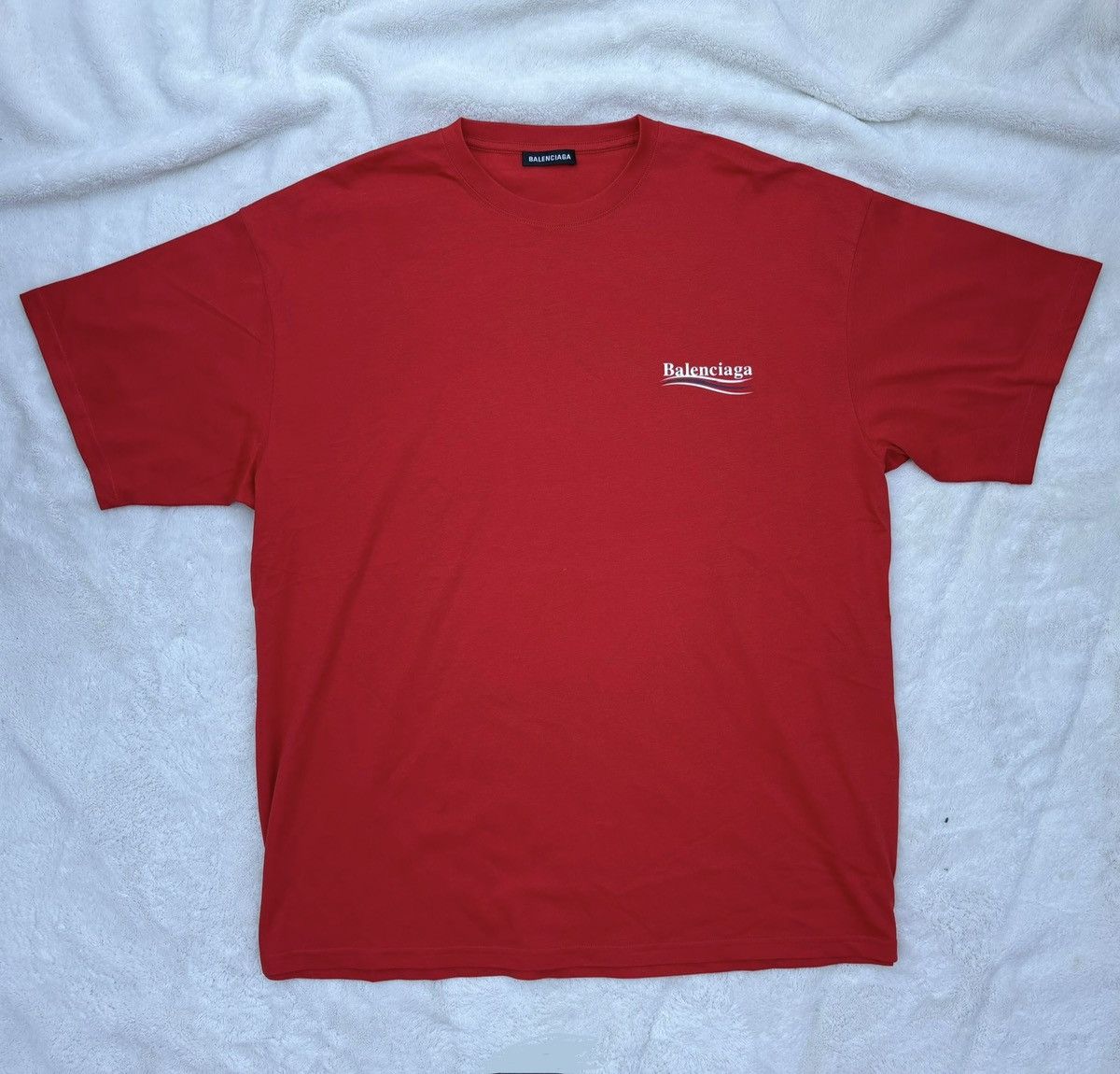 Balenciaga Balenciaga Red Campaign Logo Tee Size US XL / EU 56 / 4 - 1 Thumbnail