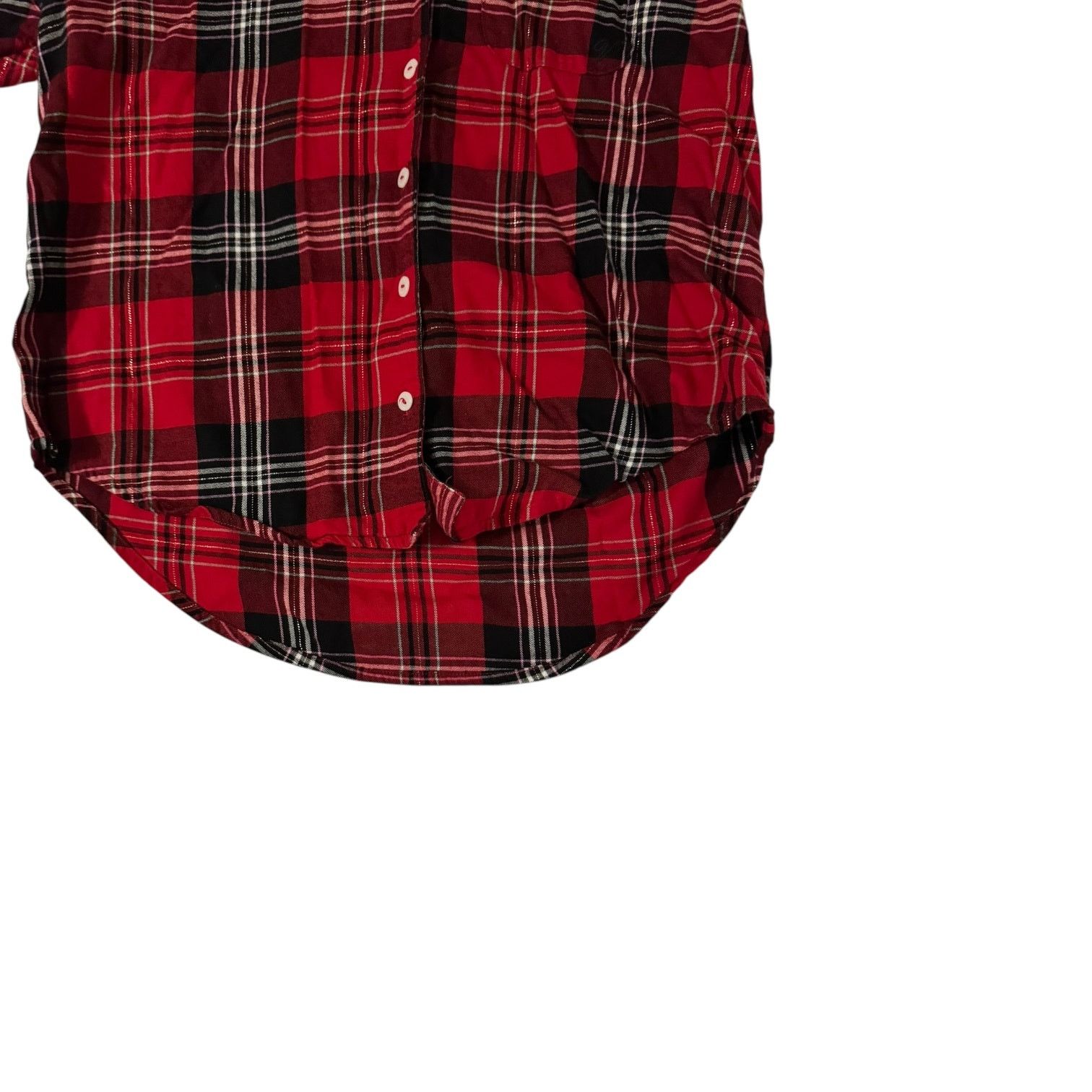 Victoria's Secret Victoria’s Secret Red/Black/White Plaid Shirt – XS Button-Up Size XS / US 0-2 / IT 36-38 - 4 Thumbnail