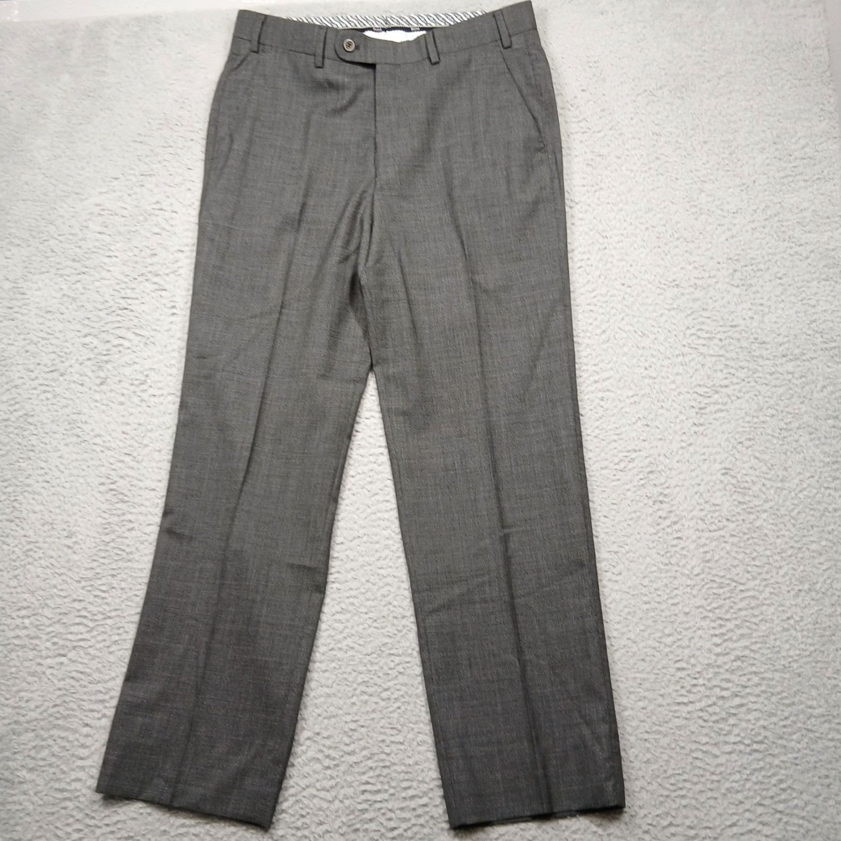 Vintage Hiltl Dress Pants Men's 33x38 Gray Wool Blend Flat Front Germany Size US 33 - 2 Thumbnail