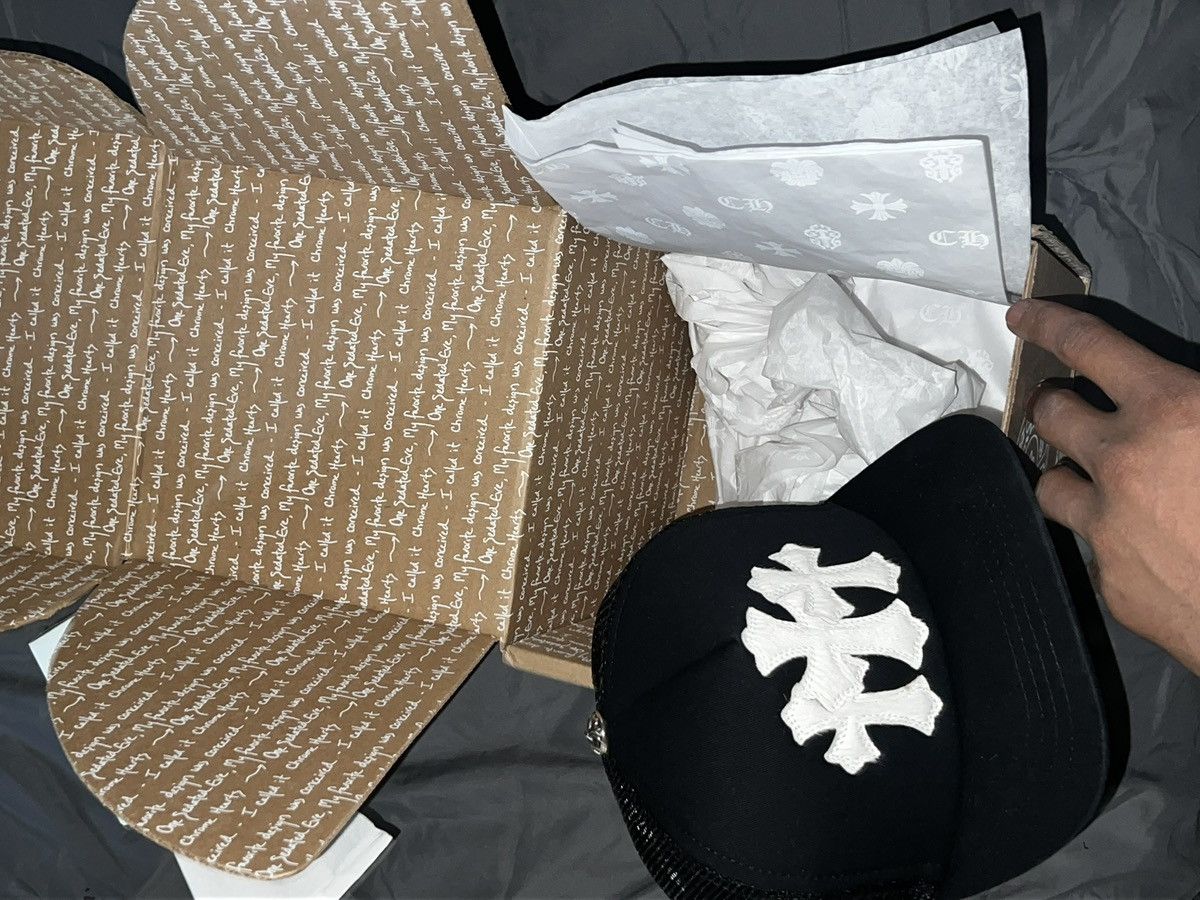 Chrome Hearts Chrome Hearts Trucker Hat Triple White 3 Calf Hair Patch Size ONE SIZE - 4 Thumbnail