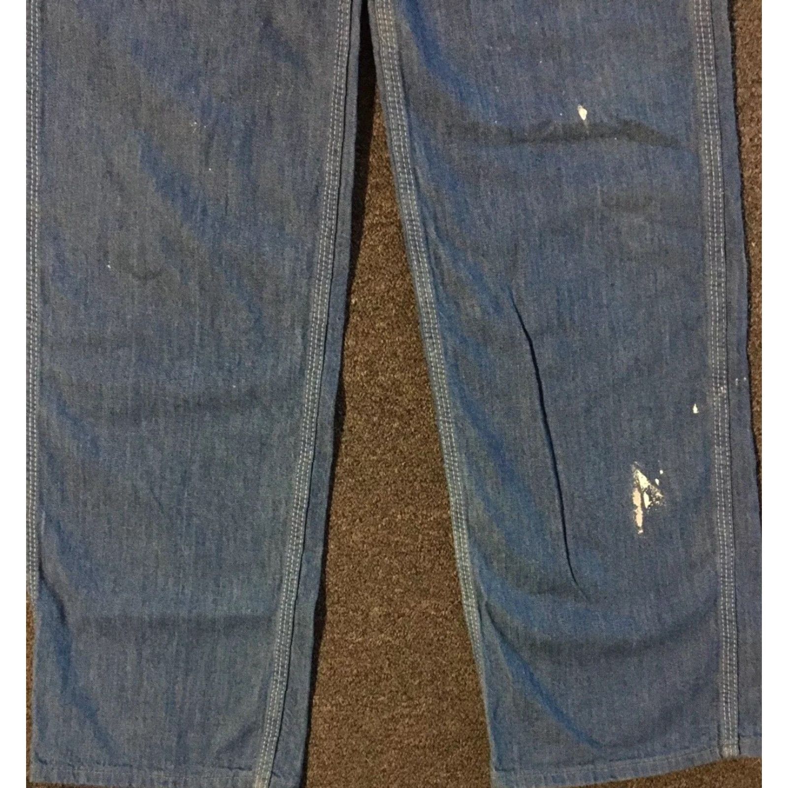 Lee Vtg 70s Lee Faded Distress Denim Overalls 27 USA Biker Punk Grunge Trucker 80s Denim Overalls Men 27 Blue USA Engineered for Workwear Style: Overalls Size US 27 - 4 Thumbnail