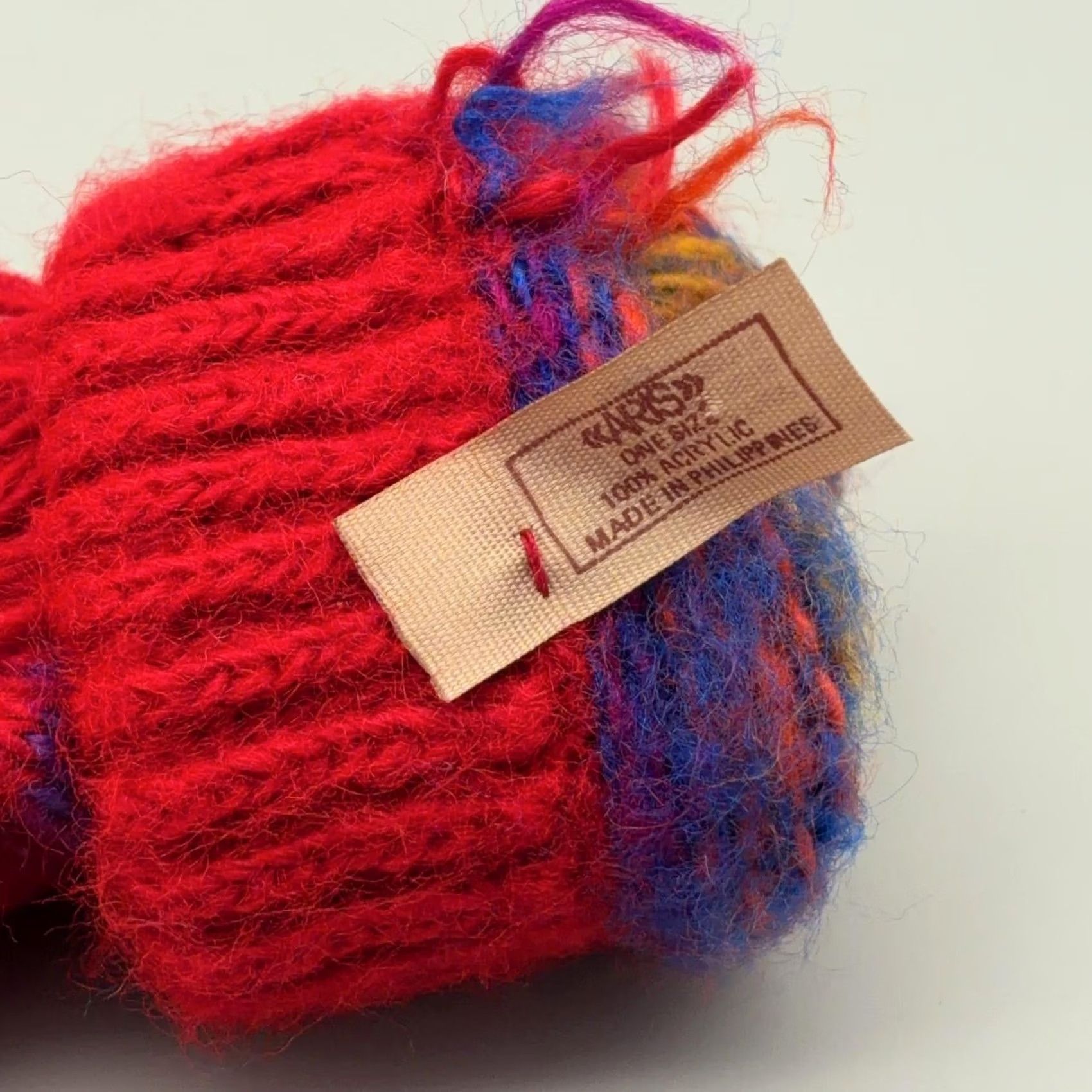 Vintage VINTAGE Aris Gloves Red Knit Fair Isle Tassel Winter Acrylic Womens One Size Size ONE SIZE - 3 Thumbnail