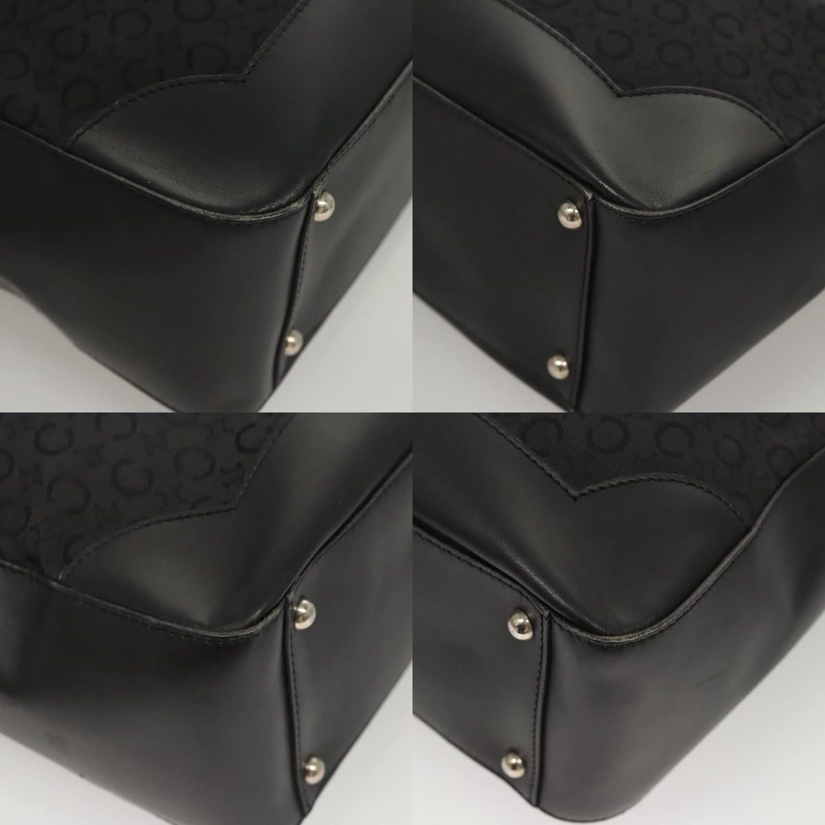 Celine CELINE C Macadam Canvas Hand Bag Black Silver Size ONE SIZE - 10 Thumbnail