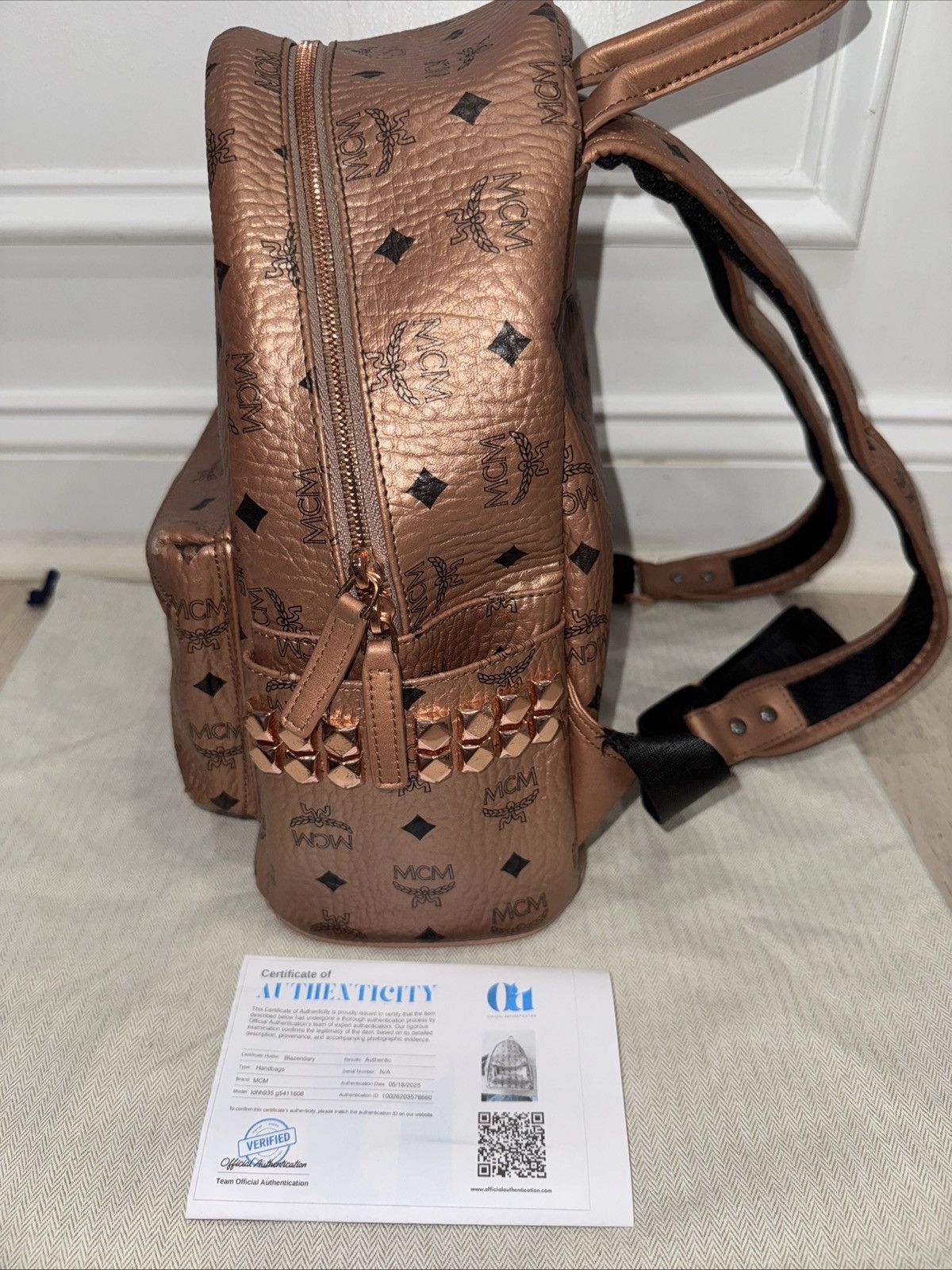 MCM MCM Viestos Small Limited Edition Metallic Bronze Backpack Size ONE SIZE - 3 Thumbnail