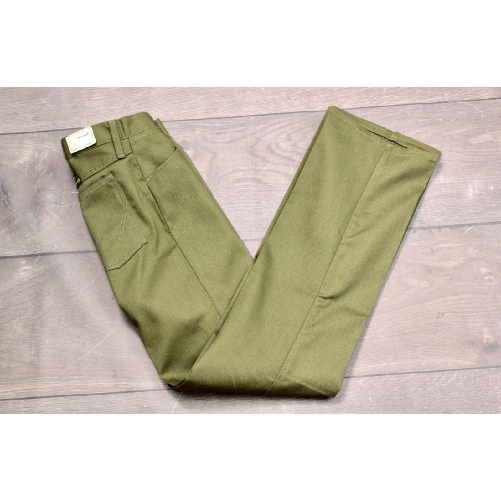 Wrangler VINTAGE Wrangler Pants Men's 60s 60s Jeans Cotton Polyester Green 27x32 Regular Inseam 32 Mens Wrangler Sportswear 1960s NOS Size US 27 - 2 Thumbnail
