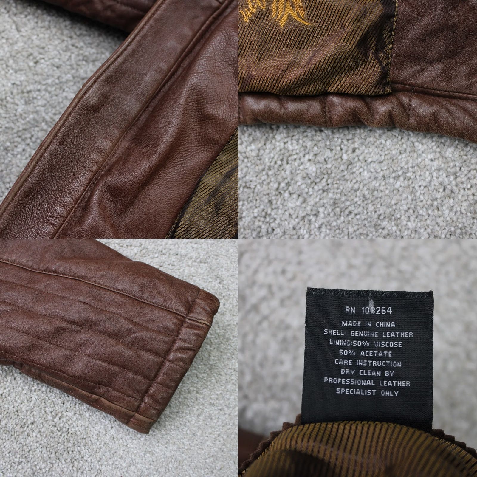 Vintage Al Wissam Leather Jacket Mens 50 Brown Full Zip Lined Pockets Coat Jacket Size US M / EU 48-50 / 2 - 9 Thumbnail