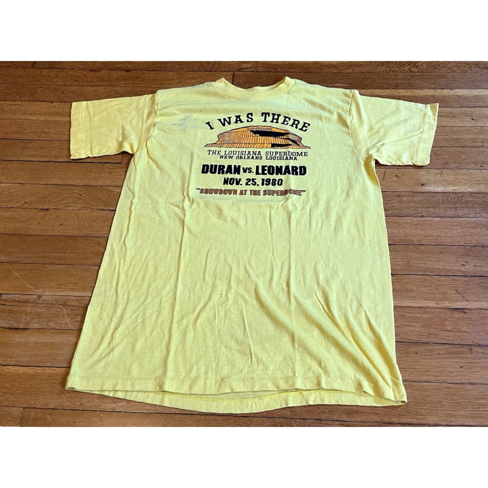 Sugar VINTAGE Sugar Ray Leonard vs Roberto Duran No Mas Shirt M Men’s XL (Fits M) Yellow T-Shirt Size US M / EU 48-50 / 2 - 3 Thumbnail