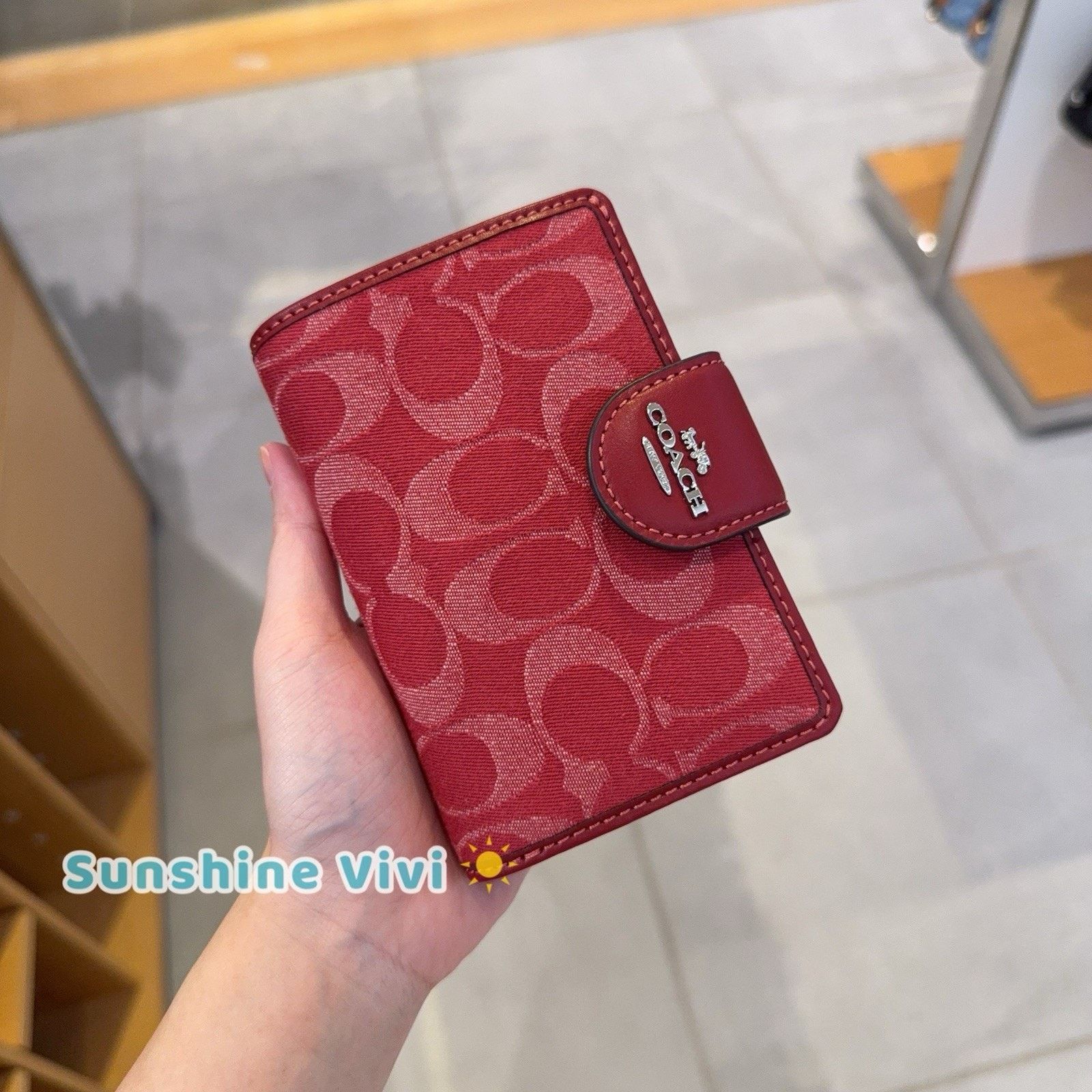Coach Coach Medium Corner Zip Wallet CDF13 denim/Silver/True Red Size ONE SIZE - 1 Thumbnail