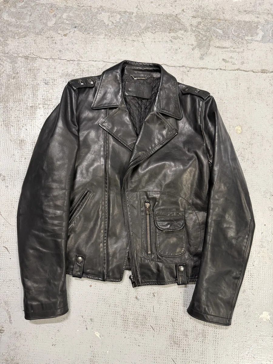 Dolce & Gabbana 2000s Dolce & Gabbana Perfecto Pure Black Leather Jacket Size US M / EU 48-50 / 2 - 6 Thumbnail
