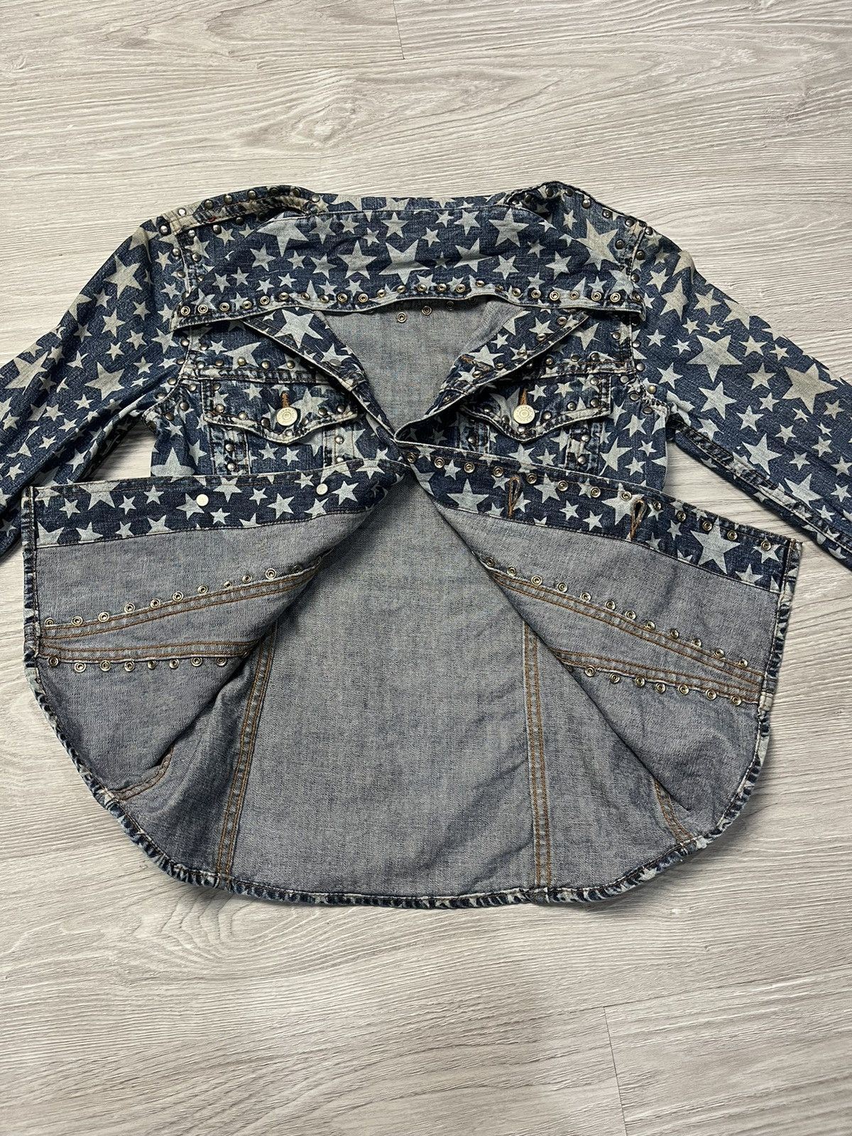 Hysteric Glamour × Japanese Brand Vintage Hysteric AOP Star Studded Denim Jacket Size S / US 4 / IT 40 - 11 Thumbnail