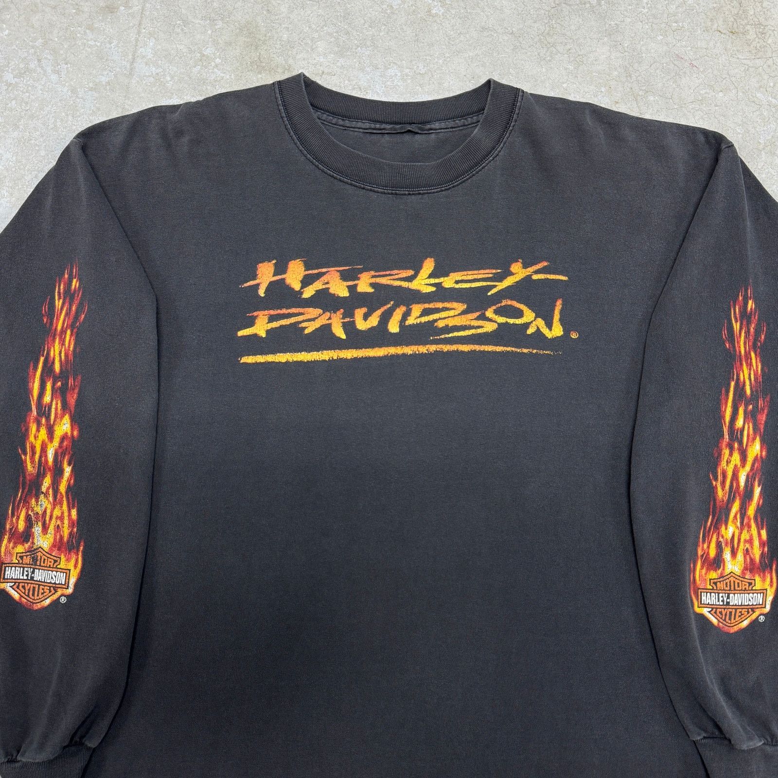 Harley Davidson Vintage Harley Davidson Flame Longsleeve Size US XL / EU 56 / 4 - 3 Thumbnail