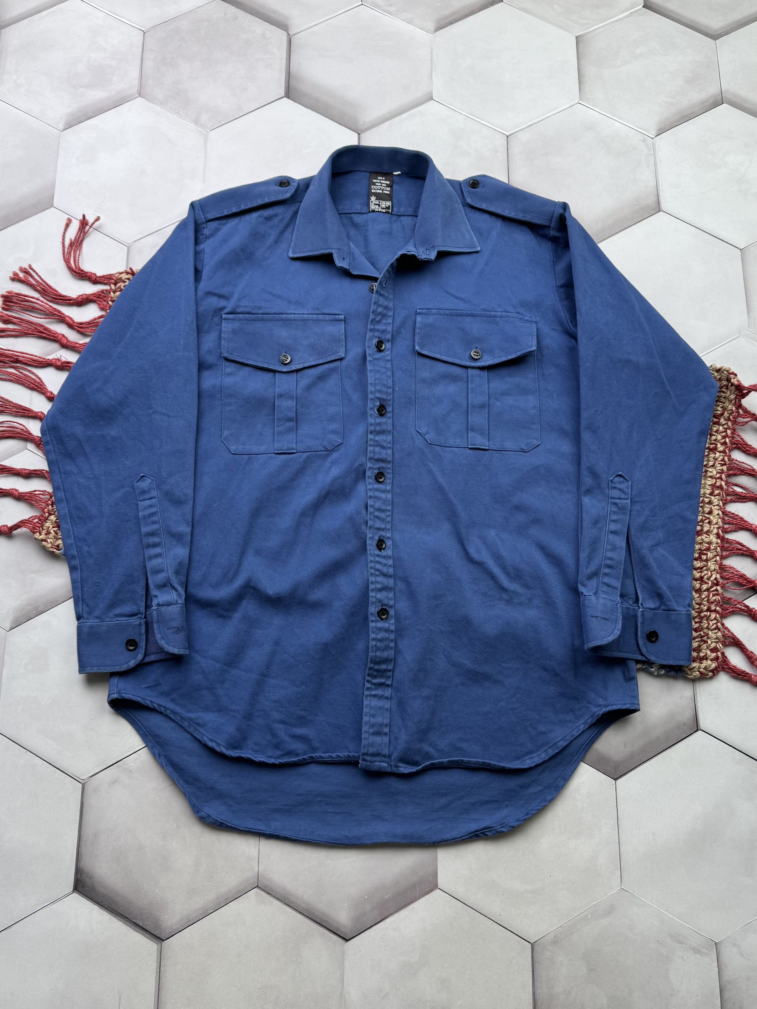 Japanese Brand Vintage Work Shirt (E4) Size US L / EU 52-54 / 3 - 1 Thumbnail