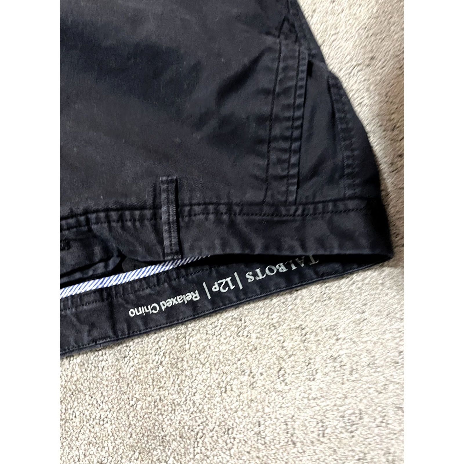 Talbots Talbots Pants 12P Black Relaxed Chino Tapered Flat Front Cotton Blend Women’s Size 34" / US 12 / IT 48 - 5 Thumbnail