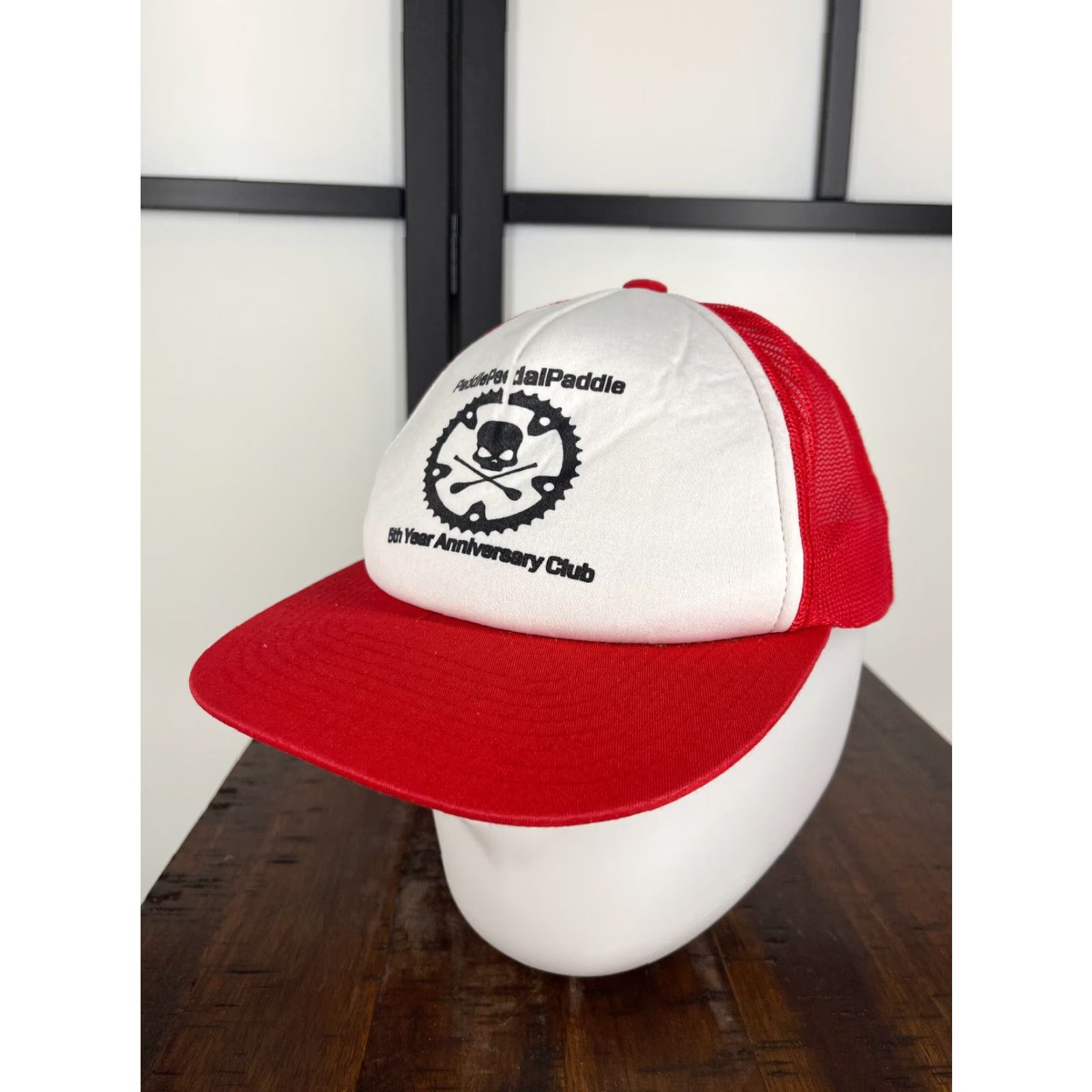 Vintage VINTAGE Paddle 5th Year Anniversery Club Hat Cap Strap Back Adult Red Skull Cotton Size ONE SIZE - 4 Thumbnail