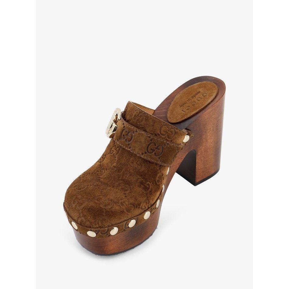 Gucci GUCCI $1490 Brown Suede Platform Clogs New & Authentic (Wome Size US 9 / IT 39 - 5 Thumbnail