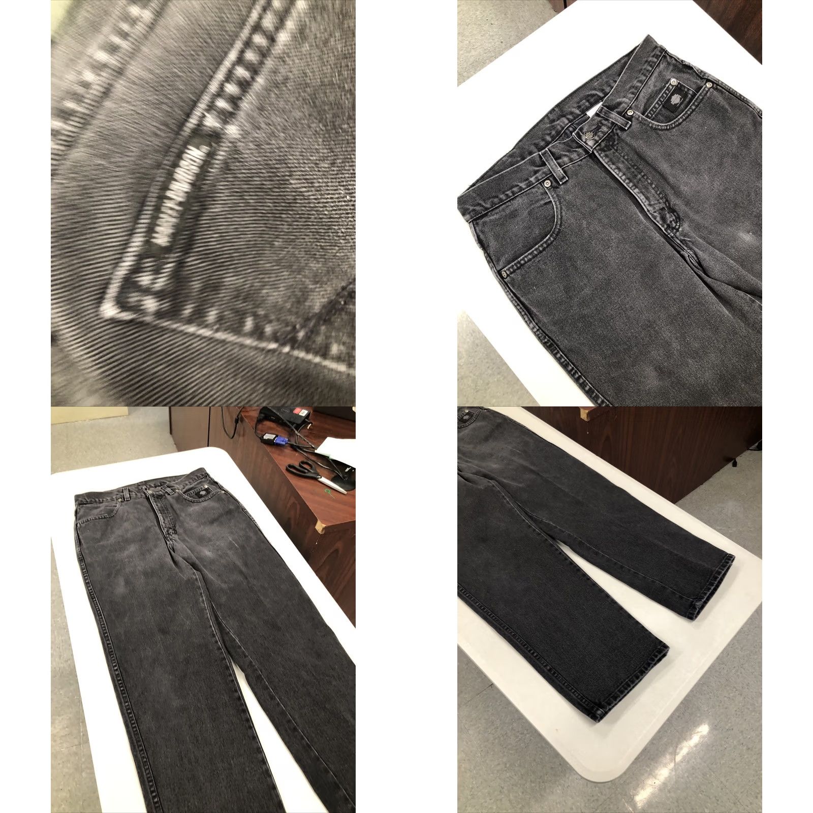 Harley Davidson VINTAGE Harley-Davidson Jeans Mens 32x28.5 Black Denim Straight Leg 5-Pocket Logo Cowboy Biker Rock Mens Size US 32 / EU 48 - 8 Thumbnail