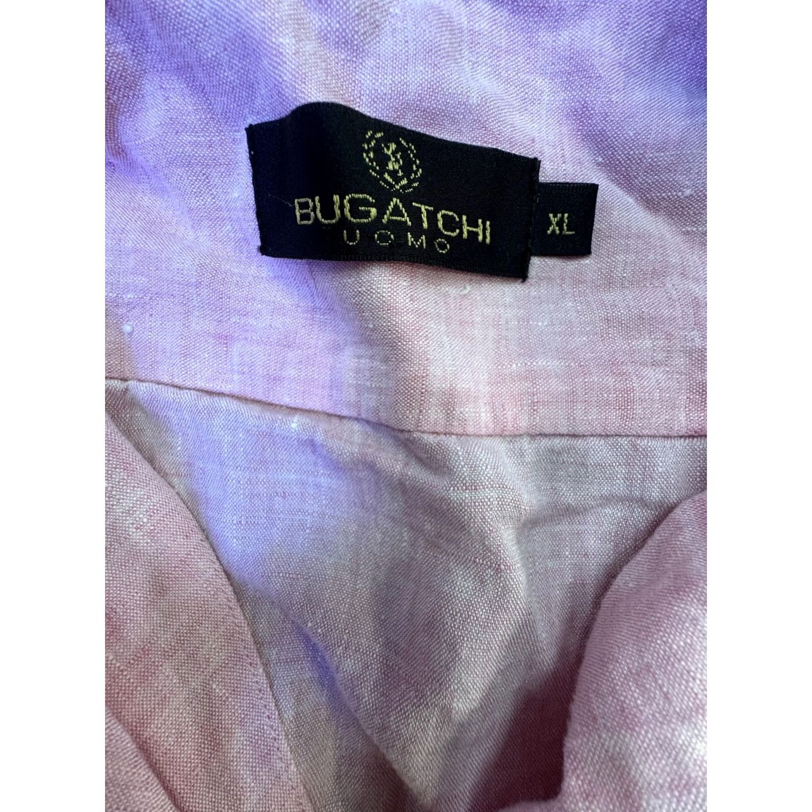BUGATCHI Bugatchi Uomo Shirt Mens XL Pink Short Sleeve Button Front Casual Size US XL / EU 56 / 4 - 2 Thumbnail