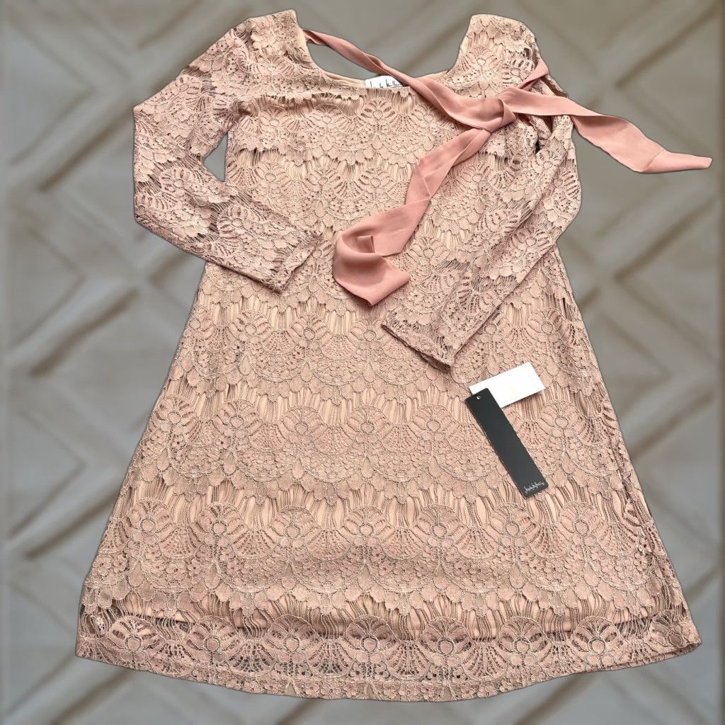 knee length dresses for ladies Mykonos Off-Shoulder Crochet Lace Dress Pink Selfie Leslie