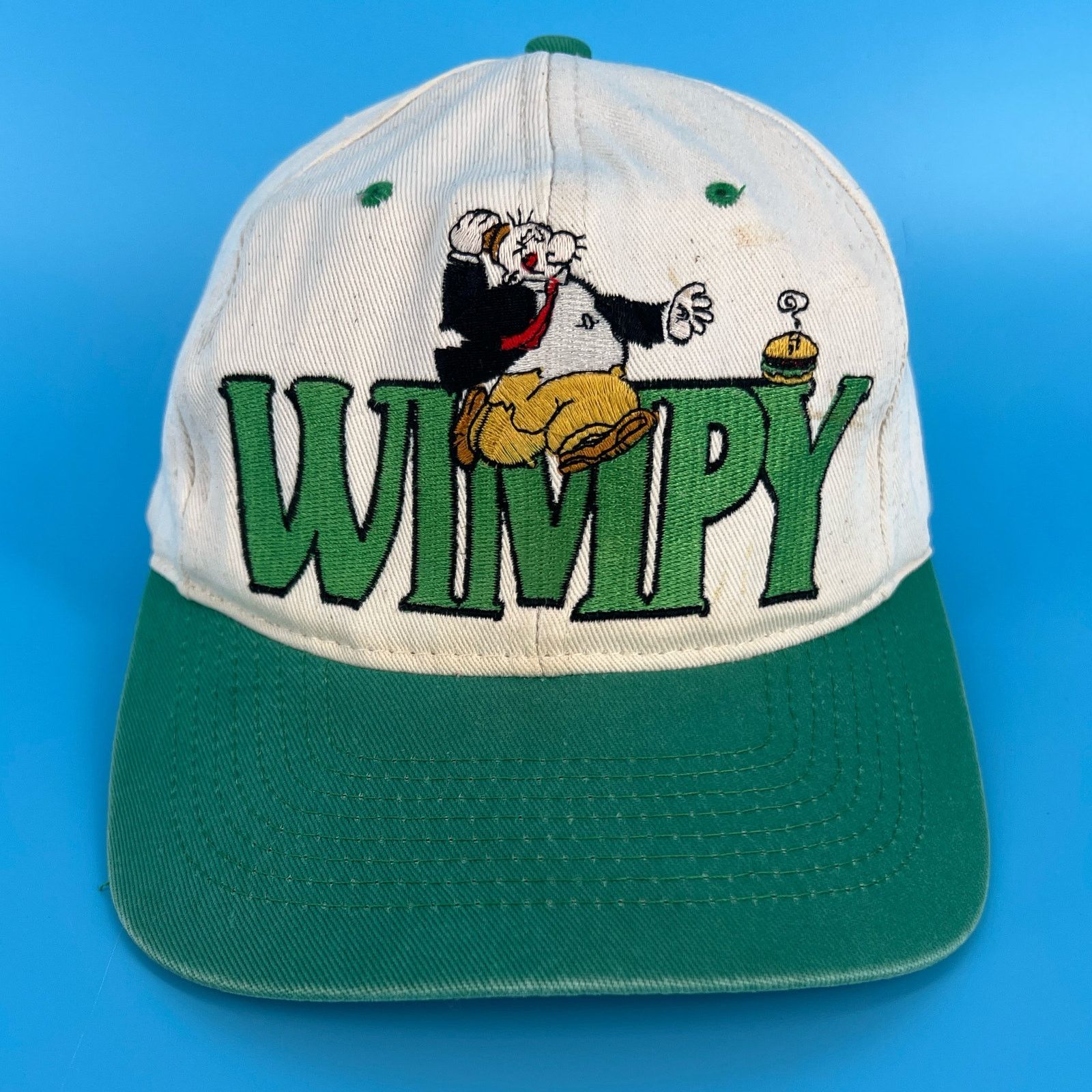 Vintage 90s Popeye Wimpy hamburger two tone hat 1990s vintage Size ONE SIZE - 1 Thumbnail