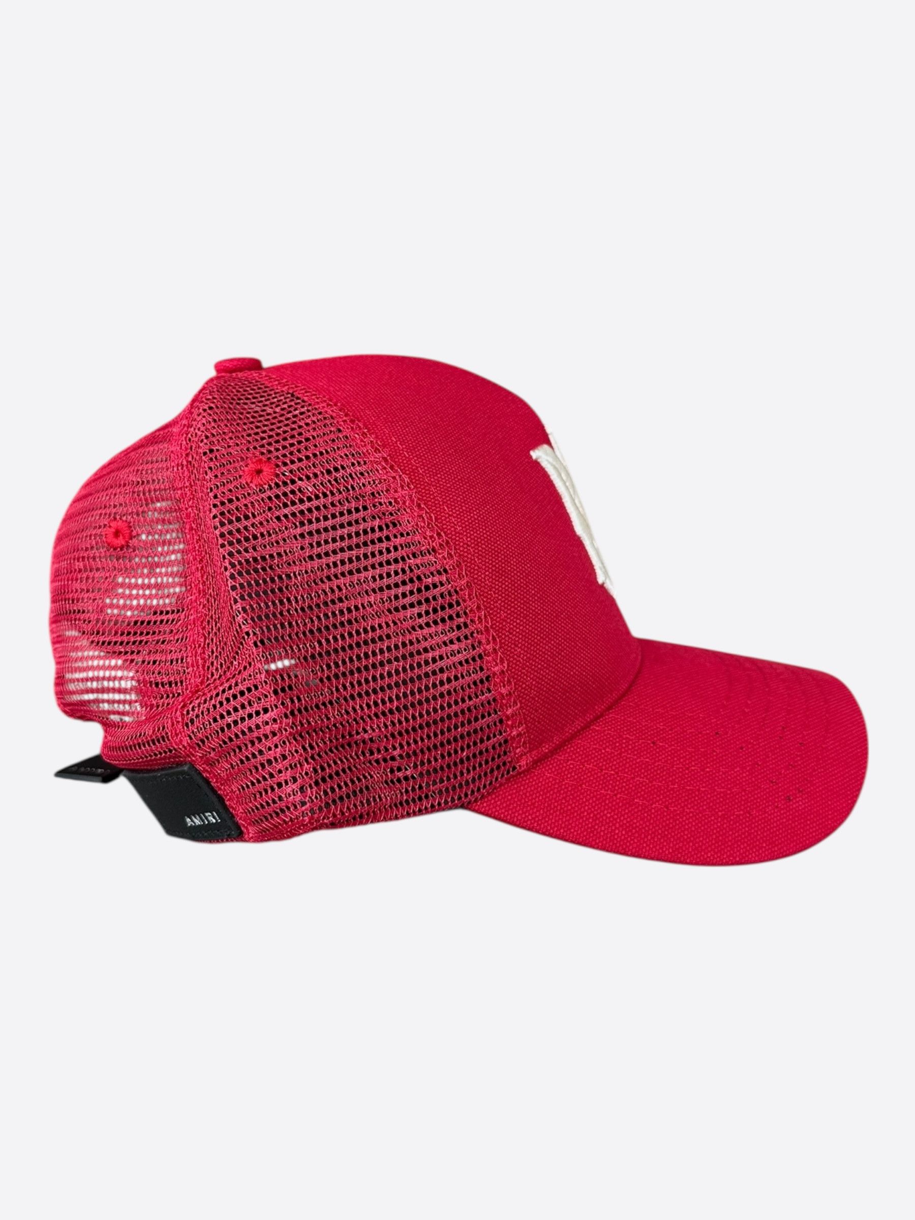 Amiri Amiri Red & White MA Logo Trucker Hat Size ONE SIZE - 2 Thumbnail