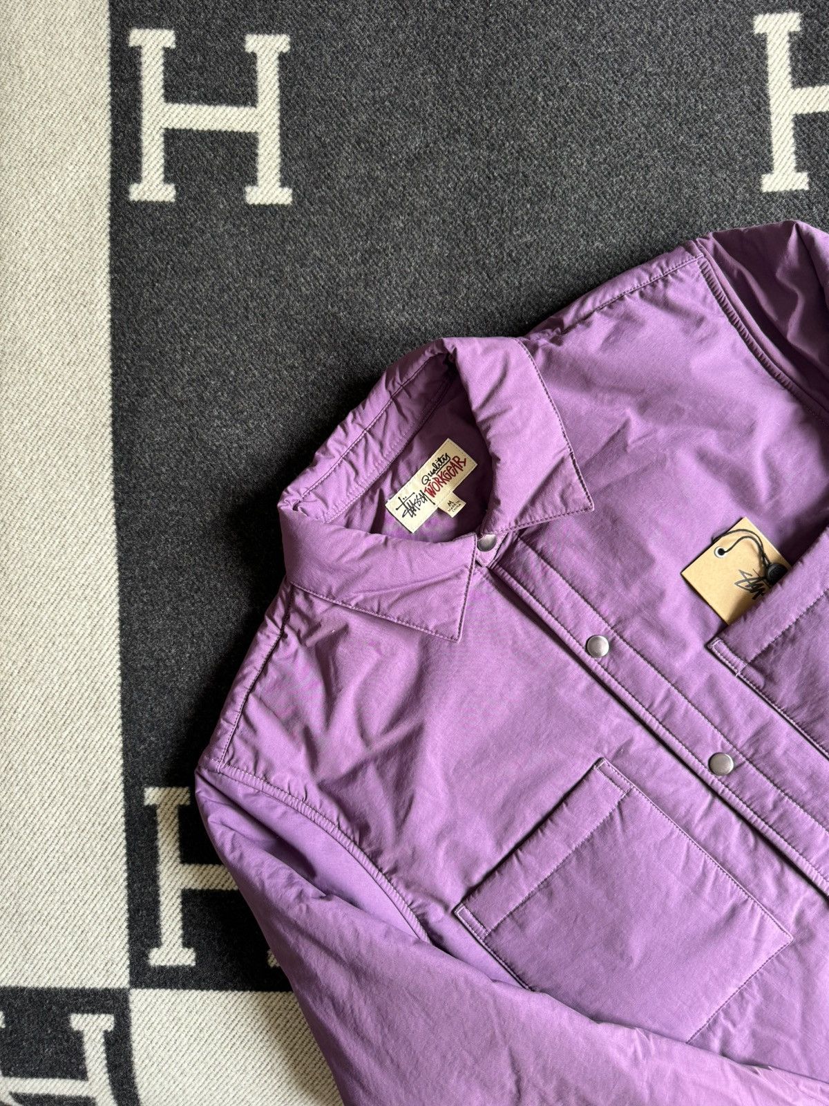image of Stussy Padded Coach Jacket in Purple, Men's (Size Medium)