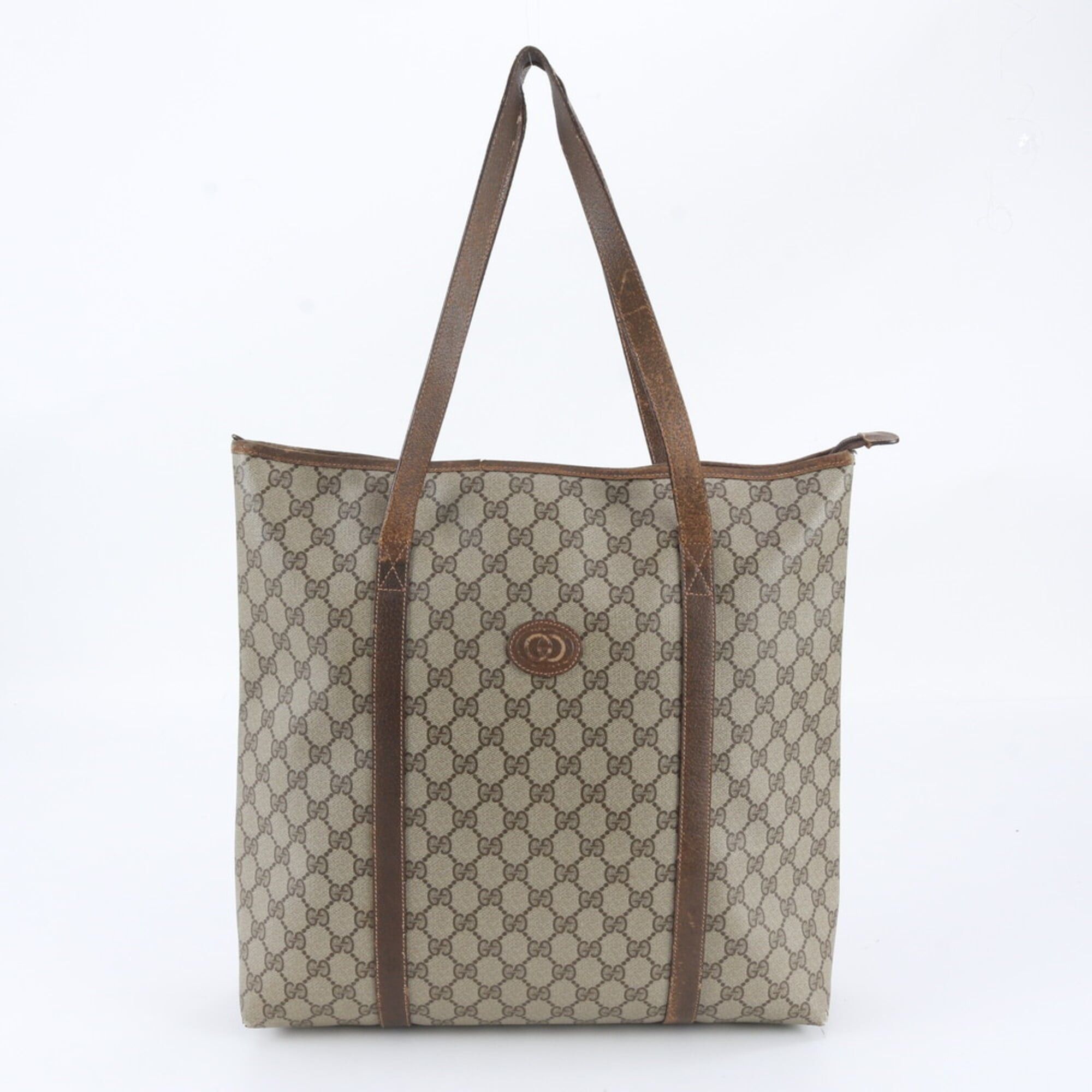 Gucci Gucci GG Supreme 156 02 110 Leather Tote Bag Shoulder Brown Men's Women's Size ONE SIZE - 1 Thumbnail