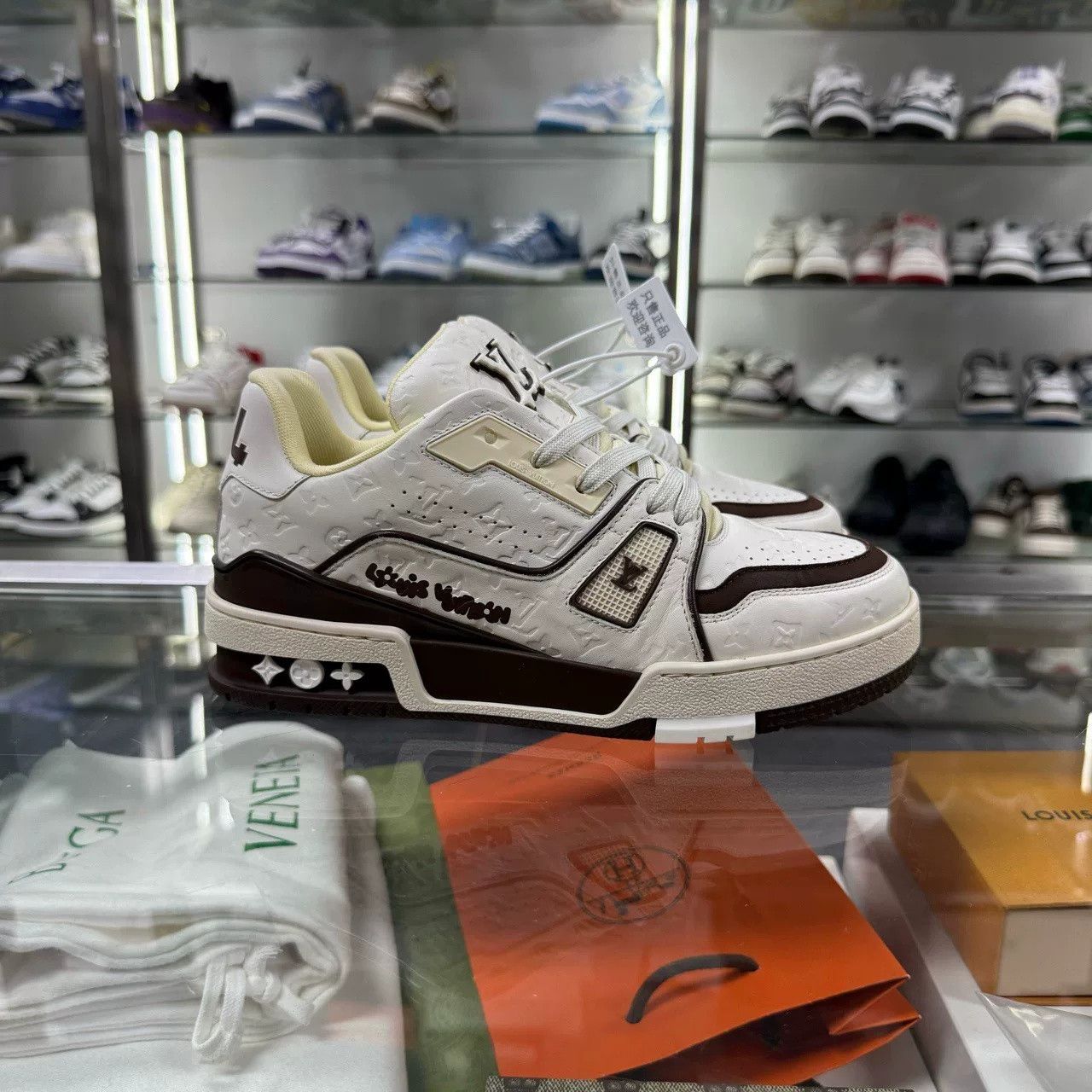 Louis Vuitton LV Trainer Tyler White Brown Size US 5 / EU 37 - 2 Thumbnail
