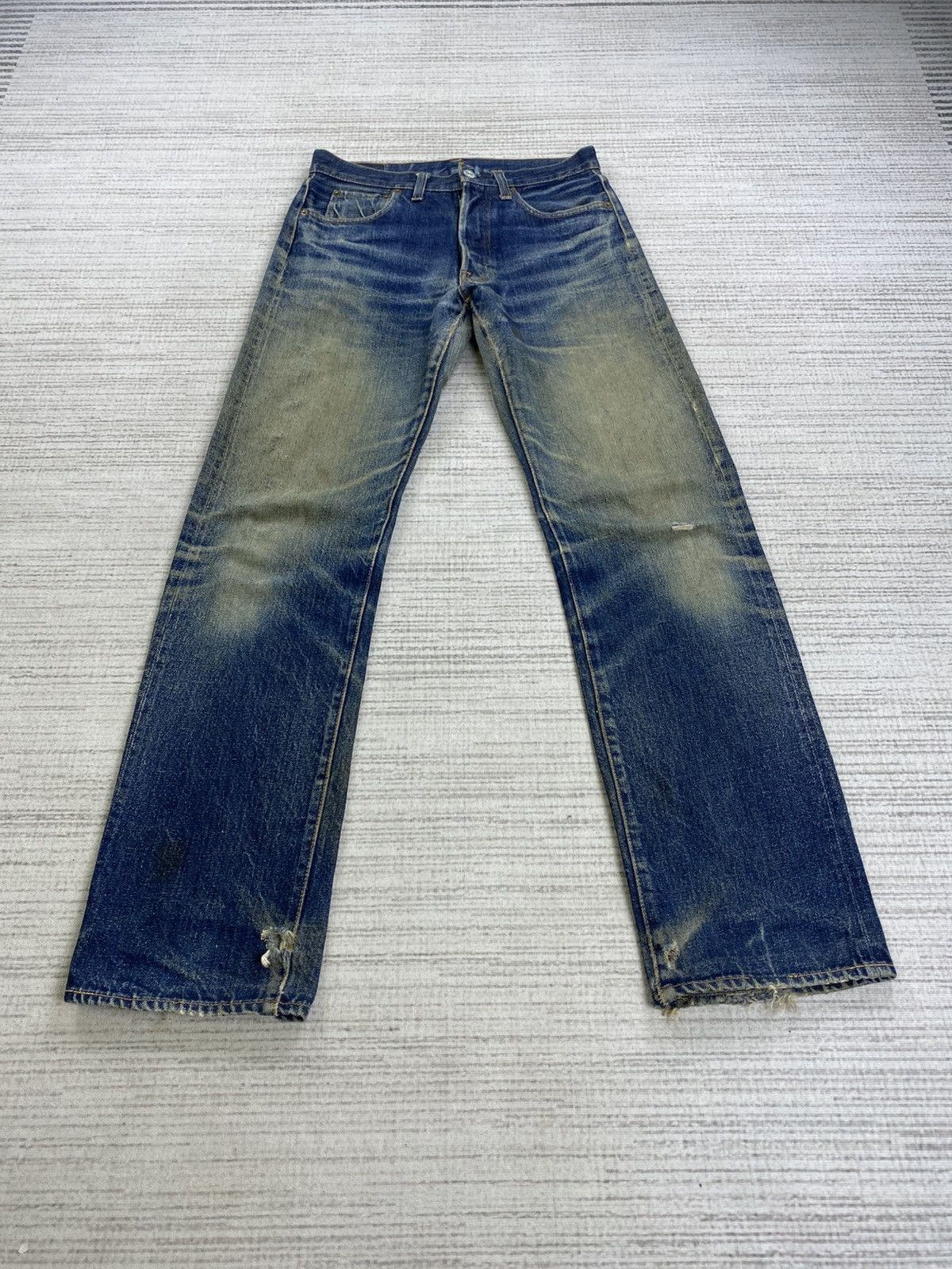 Denime × Vintage Vintage Denime Japan Selvage Distressed Jeans Denim Pants Size US 29 - 1 Thumbnail