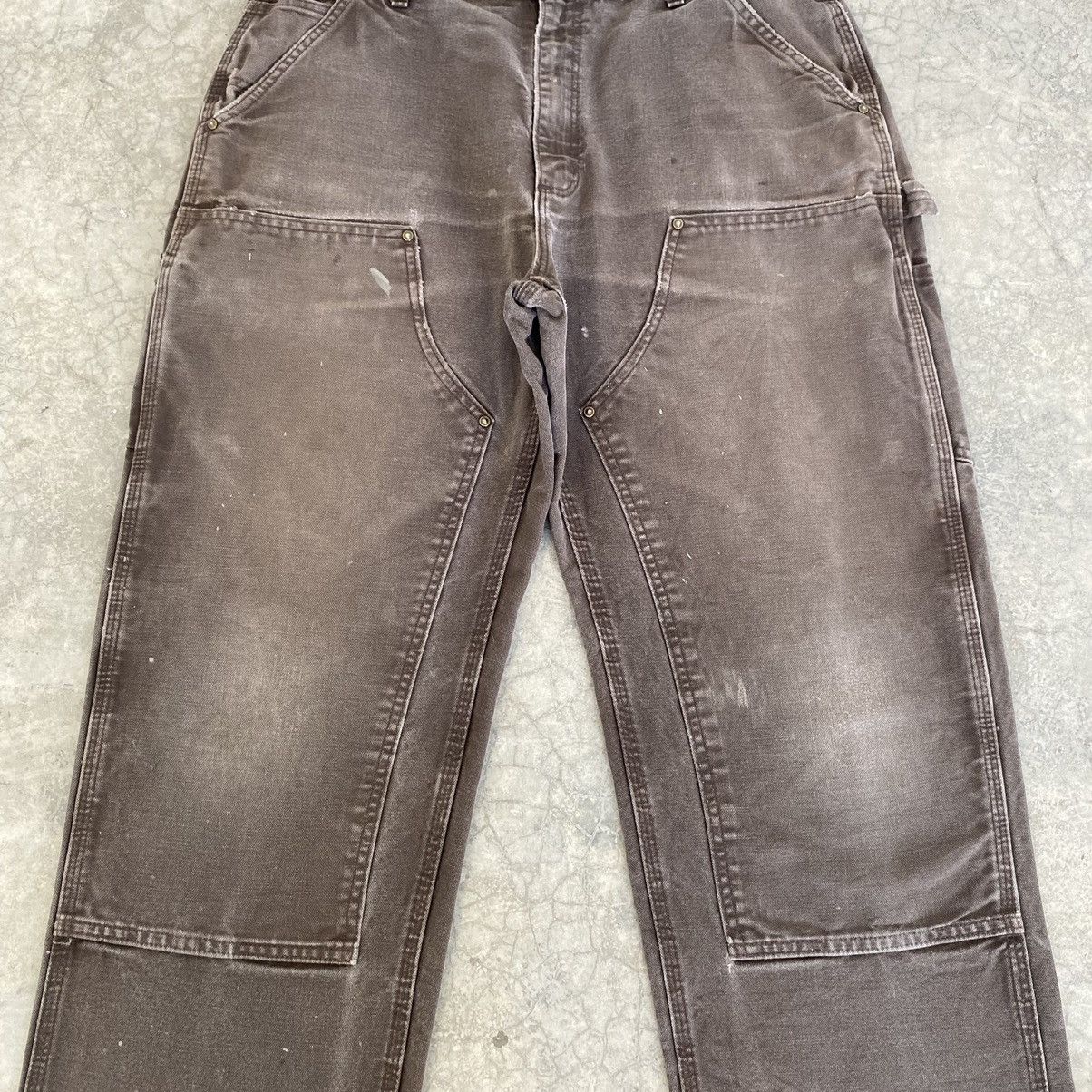 Carhartt VTG Carhartt Double Knee Faded Brown Carpenter Pants Size US 35 - 5 Thumbnail