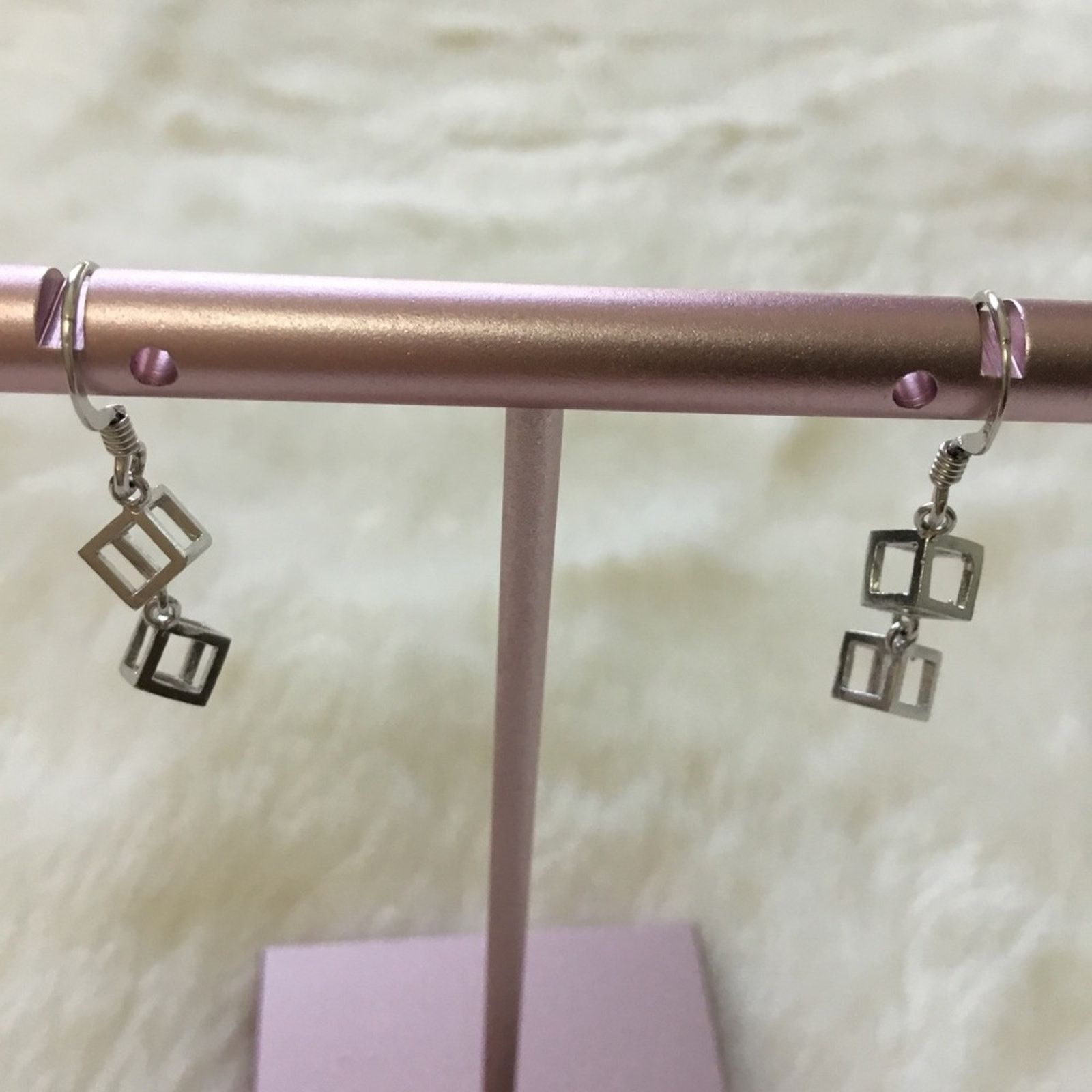Other Silver Classic Mini Cube Drop Earrings Size ONE SIZE - 2 Thumbnail