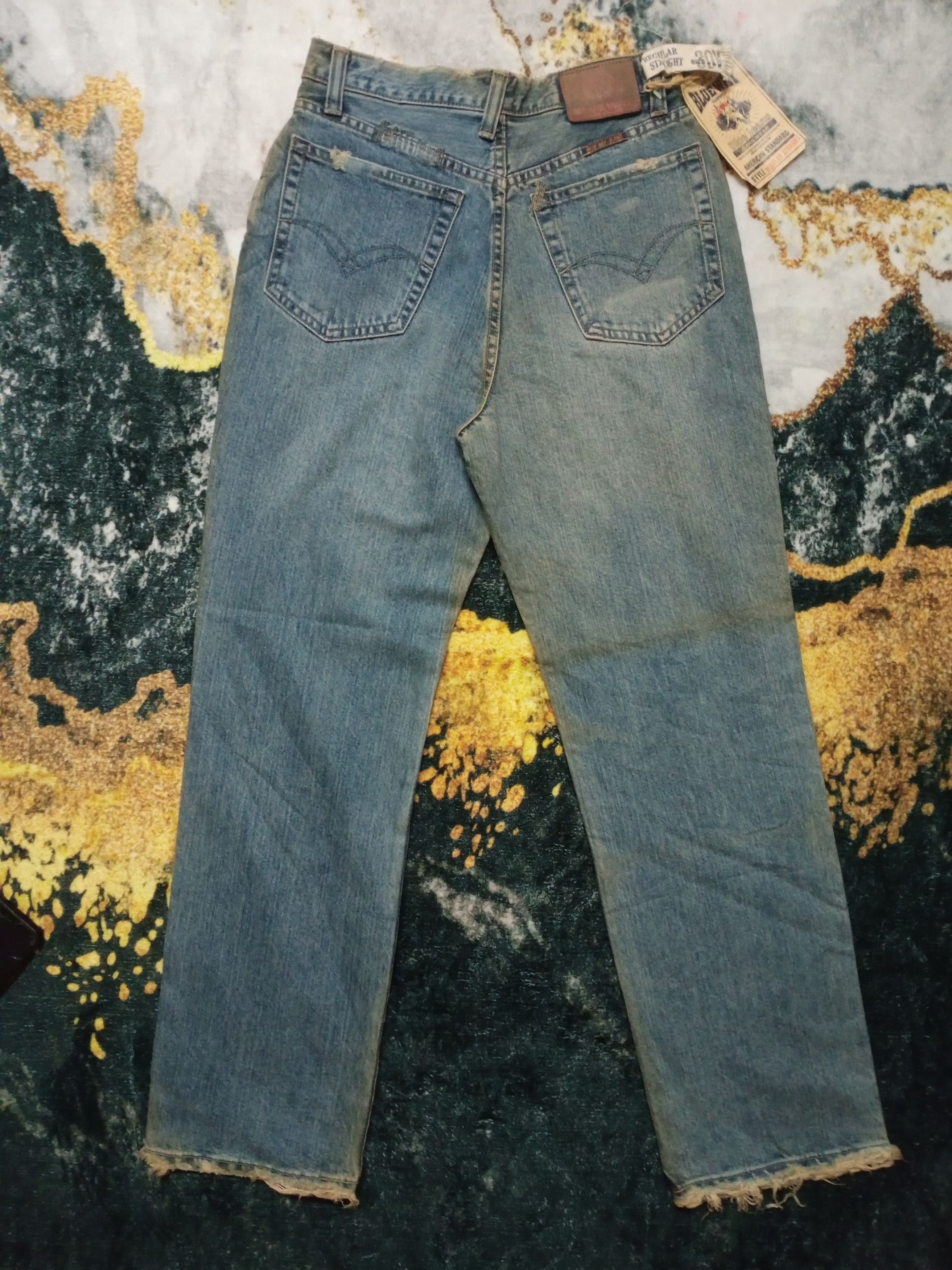If Six Was Nine × Japanese Brand × Vintage Rare Vintage BlueWay Distressed Denim Pants Size 28" / US 6 / IT 42 - 4 Thumbnail